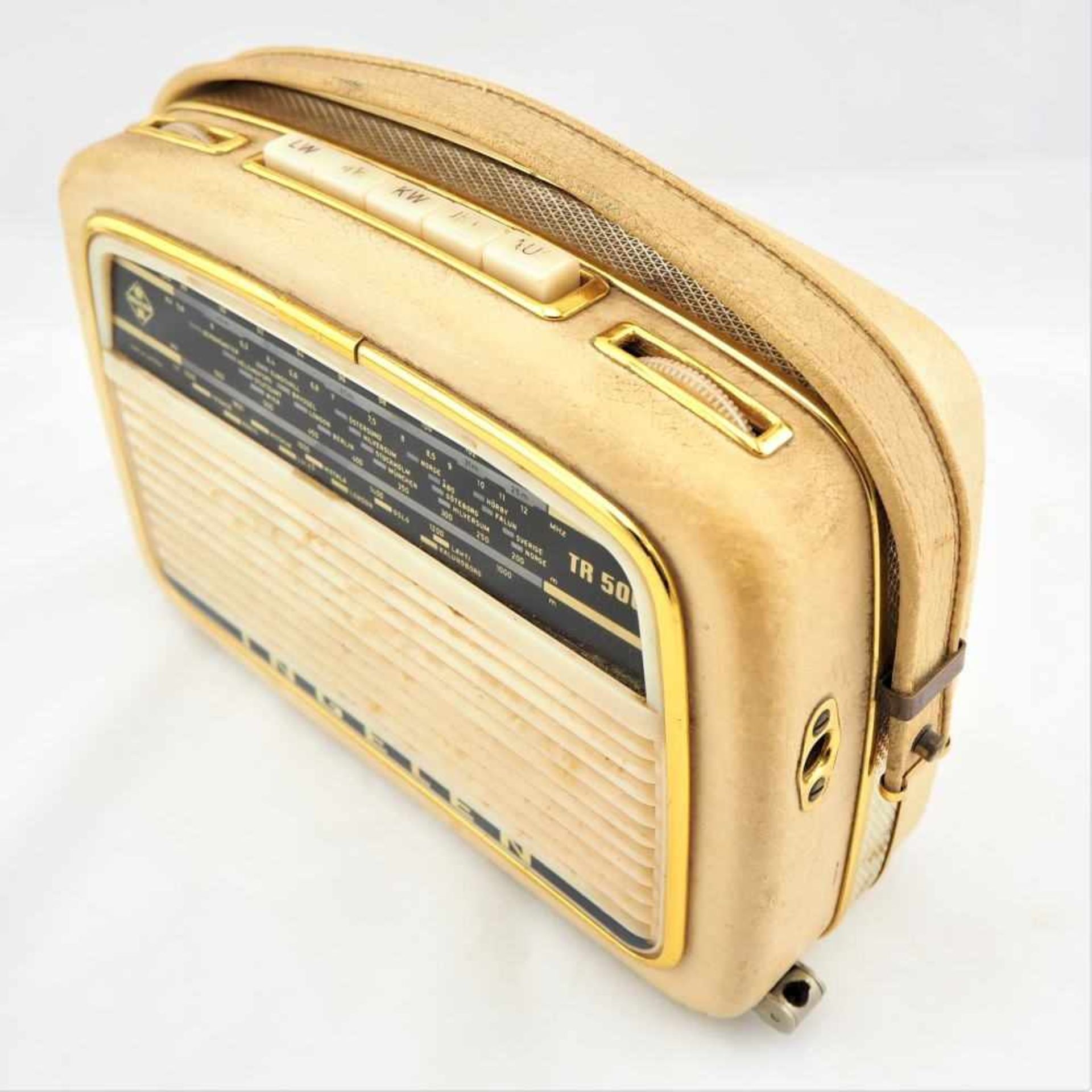 Kofferradio, 50er JahreTragbares Kofferradio der Marke "Ingelen", Typ TR. 500. Stabiles Gehäuse - Bild 2 aus 2
