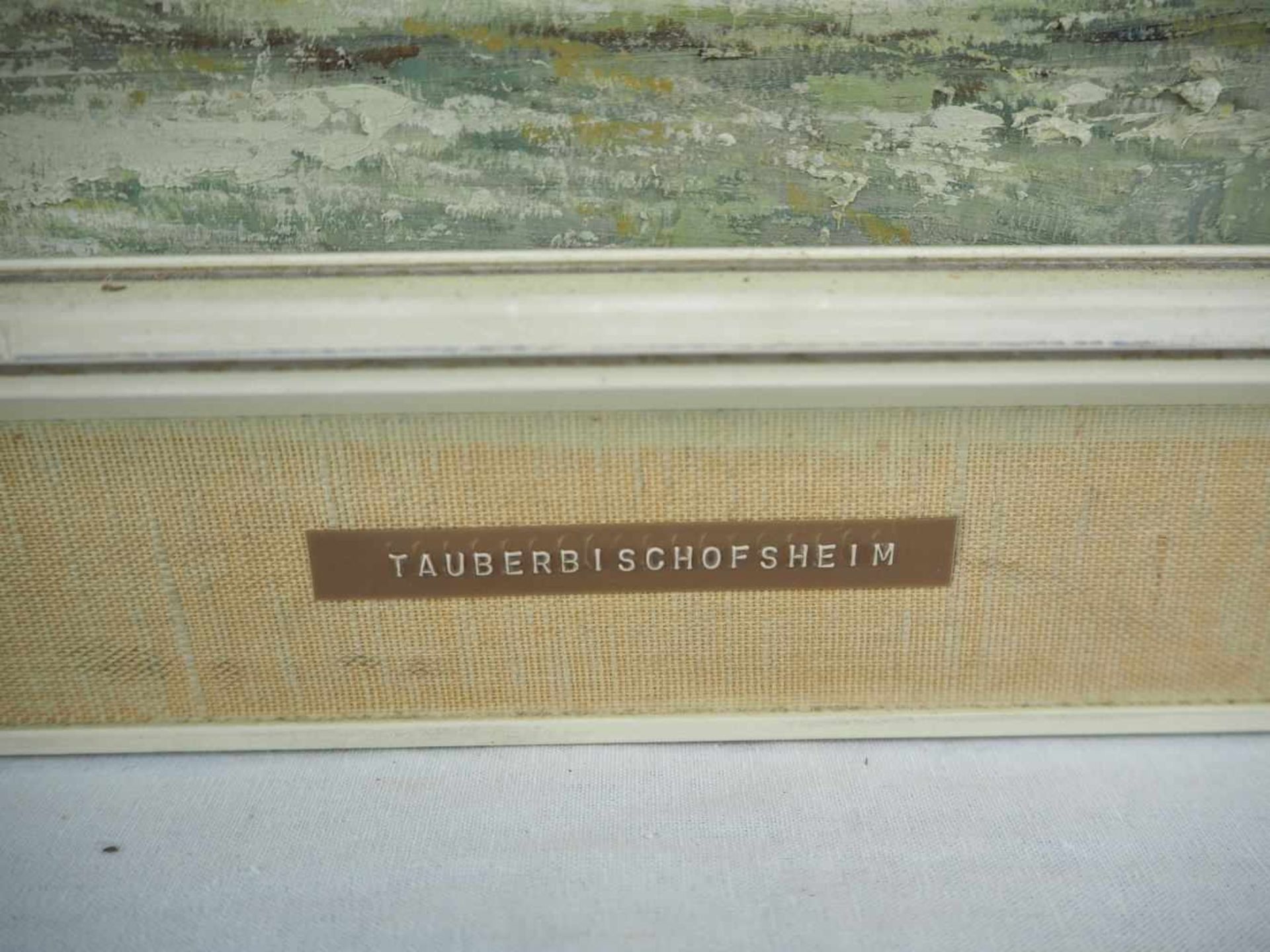 Ansicht, Schloss TauberbischofsheimÖl auf Pressplatte, 70er Jahre. Unbekannter Künstler.90x70 mit - Bild 2 aus 3