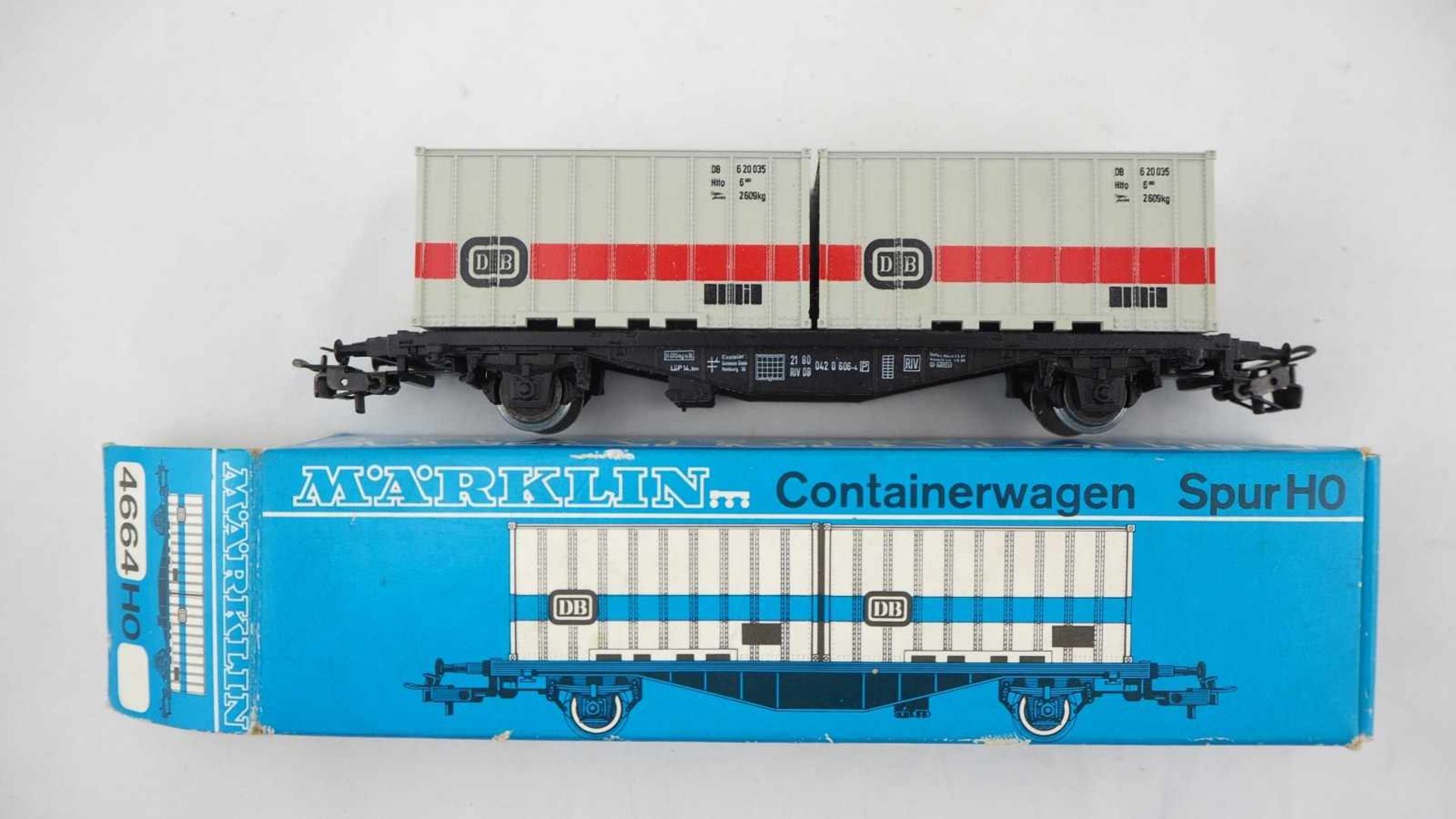 Konvolut Märklin Eisenbahn1x Diesellokomotive Nr.3921 rot/schwarz, OVP1x Tiefladewagen mit - Bild 5 aus 6