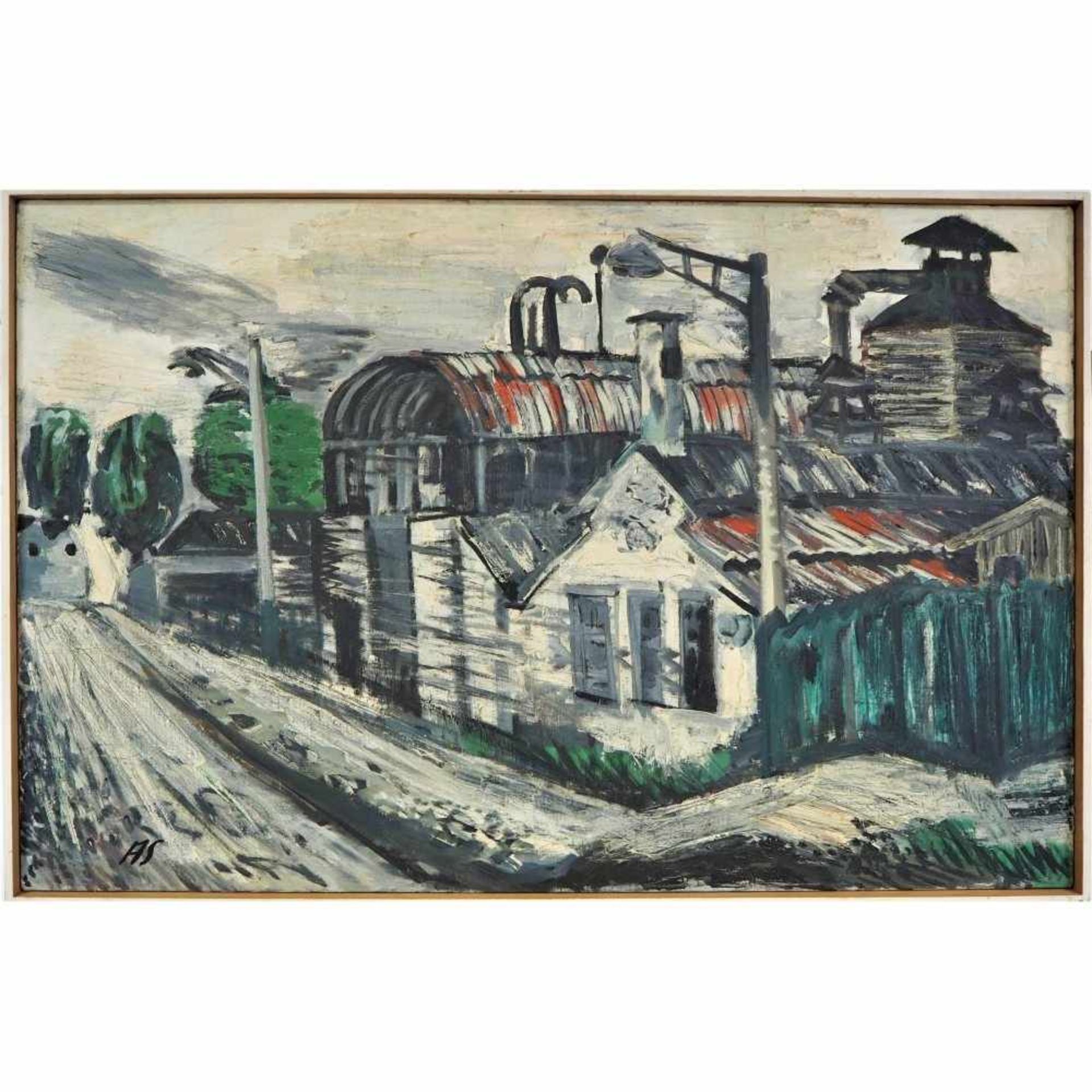 Gemälde Adolf Silberberger 1961Großes Gemälde Öl auf Leinwand im Keilrahmen gespannt, Darstellung
