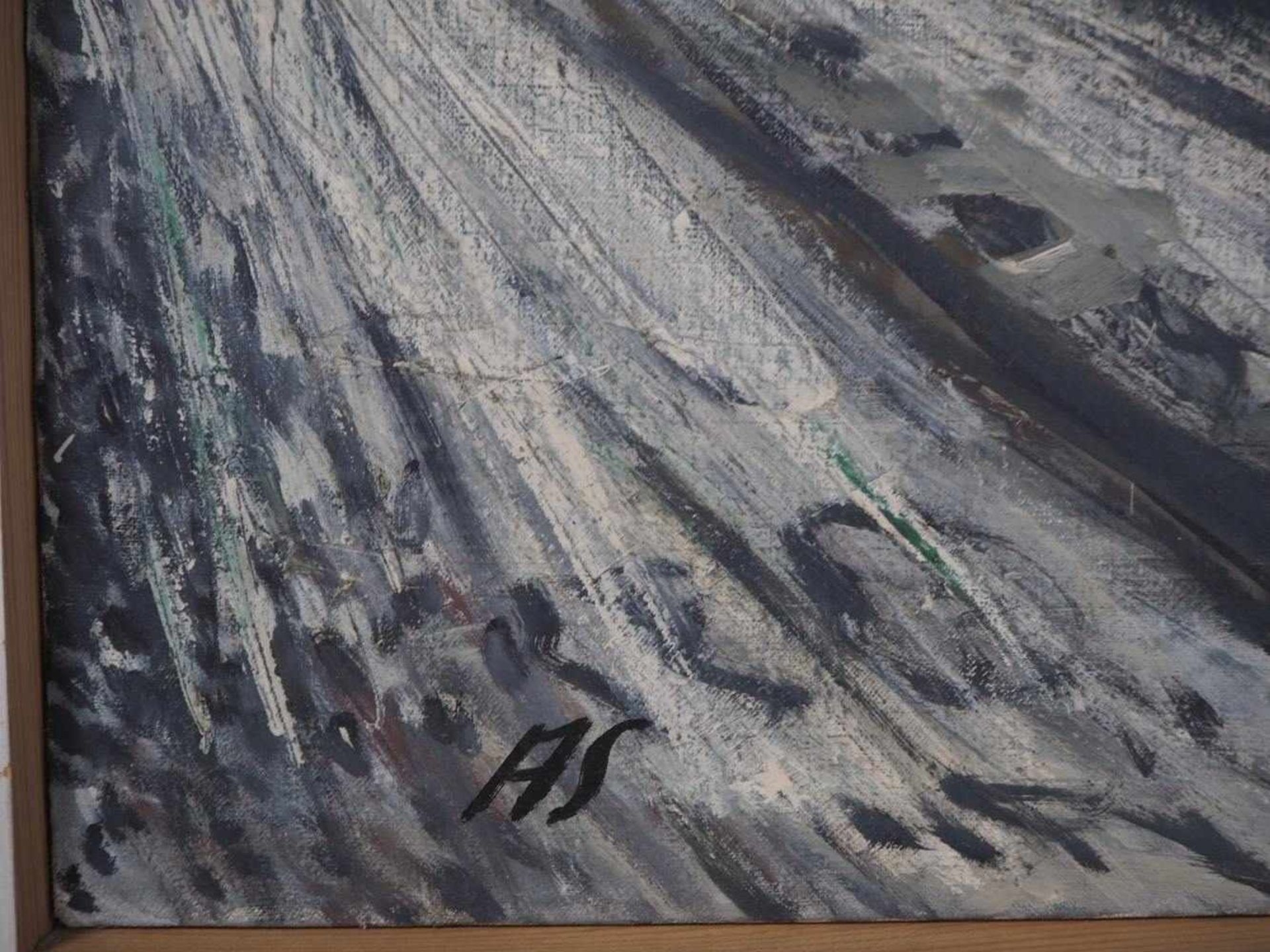 Gemälde Adolf Silberberger 1961Großes Gemälde Öl auf Leinwand im Keilrahmen gespannt, Darstellung - Bild 2 aus 3
