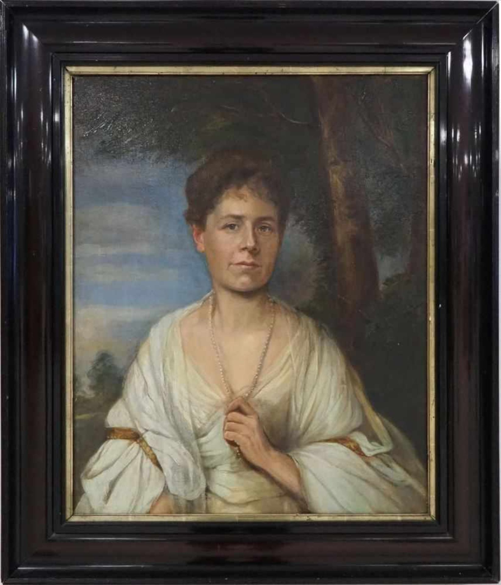 Ölgemälde meisterliches Porträt einer DameÖl auf Leinwand, mit Rahmen. Künstler unbekannt.Maße:97