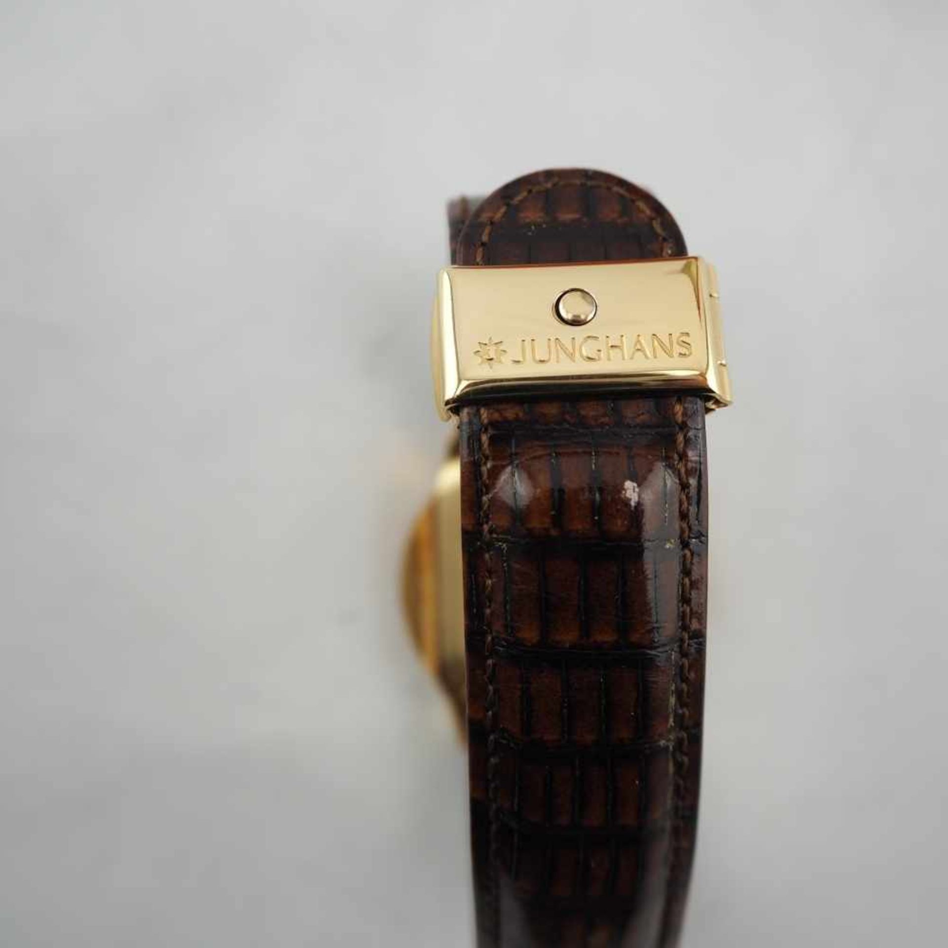 Junghans Mega Gold, ArmbanduhrNr.: "025/9110", Gehäuse aus 585/- Gelbgold, Herren Funkarmbanduhr mit - Bild 4 aus 4