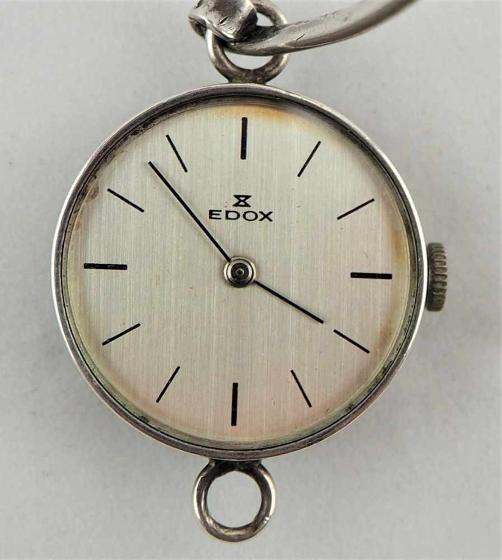 Edox Damen Spangenuhr Silber800 Silber Punze auf rückseitigem Deckel und Spangenarmband, Vintage- - Bild 2 aus 3