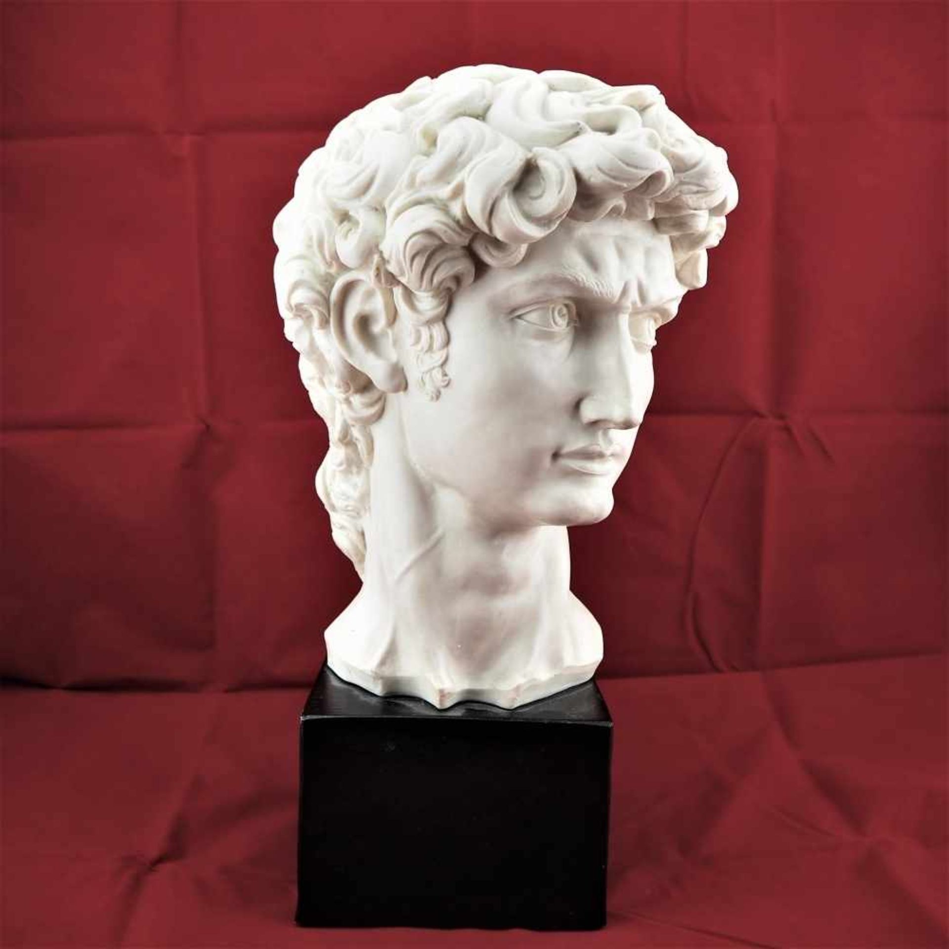 Antike Büste, Kopf des David von Michelangelo Kopf wohl aus Alabaster, sehr realistisch und fein