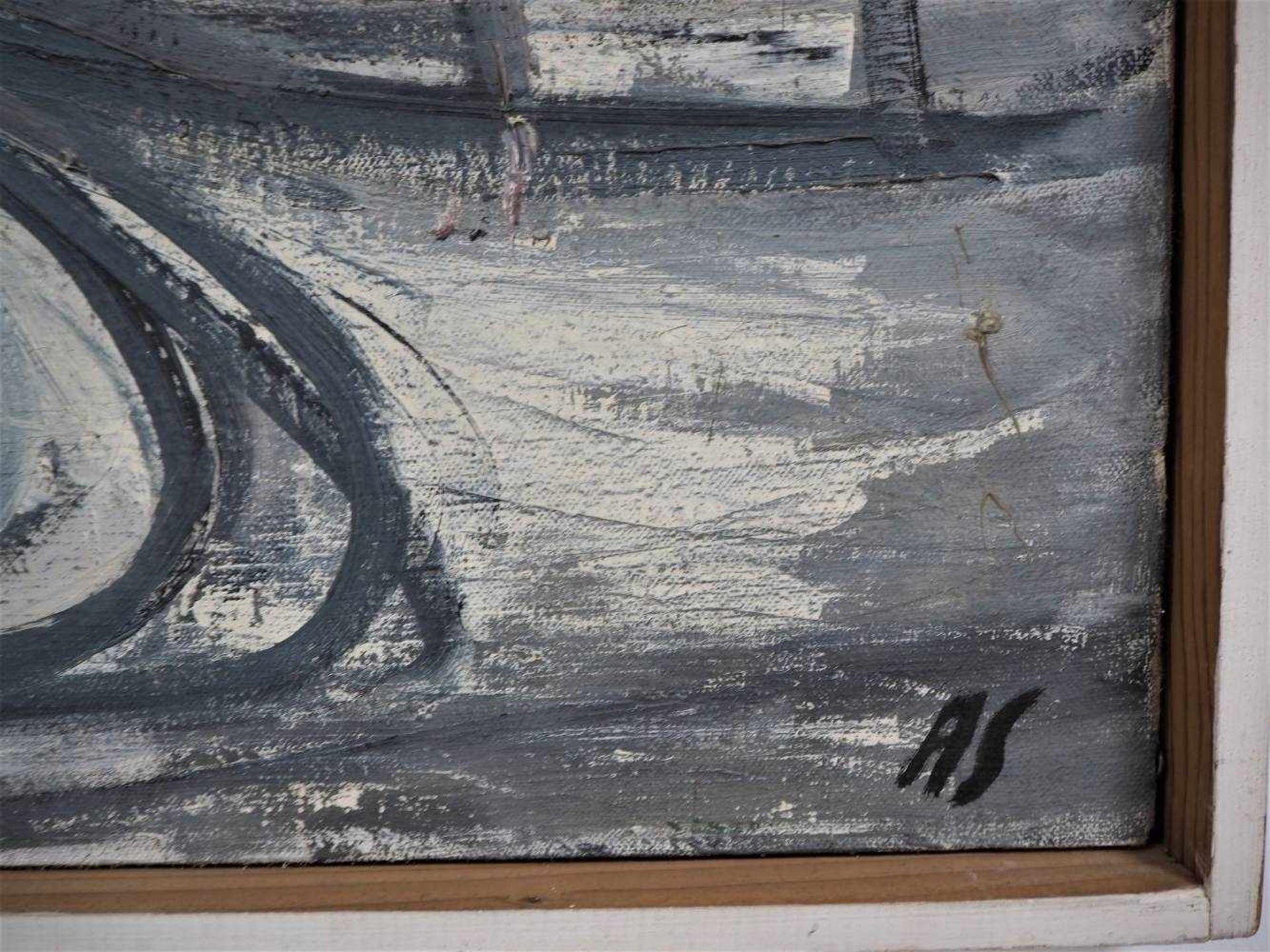Gemälde Adolf Silberberger 1960 - Bahnunterführung UntertürkheimGroßes Gemälde dat. 1960, Titel:" - Image 2 of 4