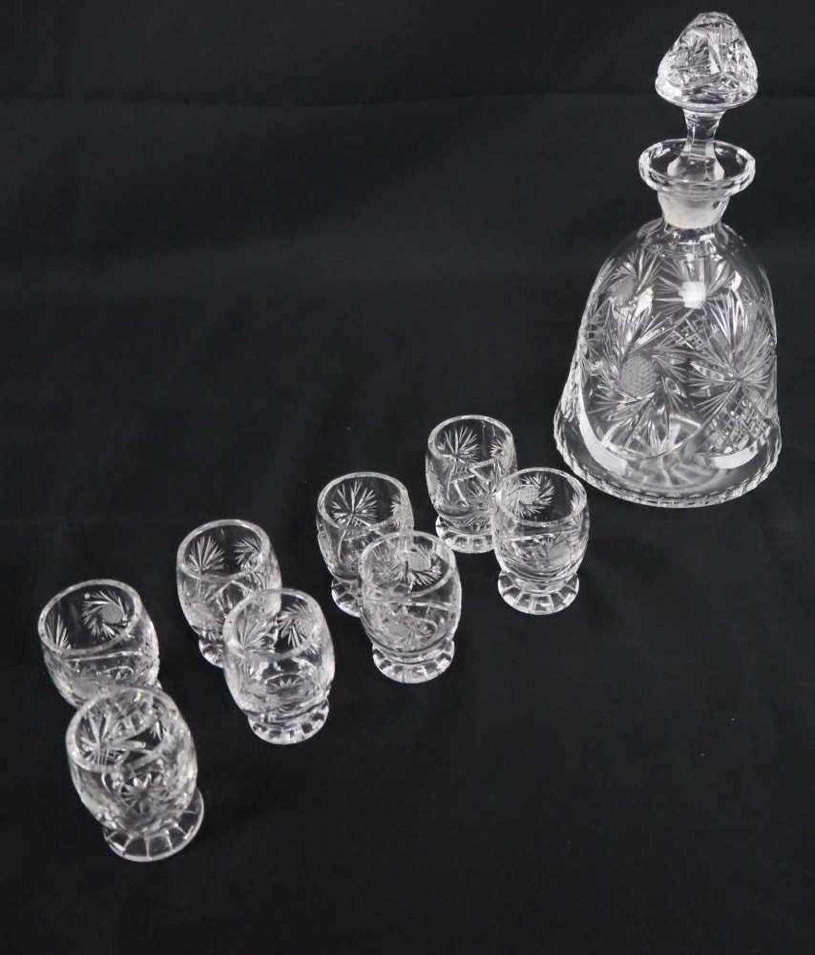 Likör Set Bleikristall, 8 Gläser mit KaraffeLiqueur set lead crystal, 8 glasses with carafe- - -21.
