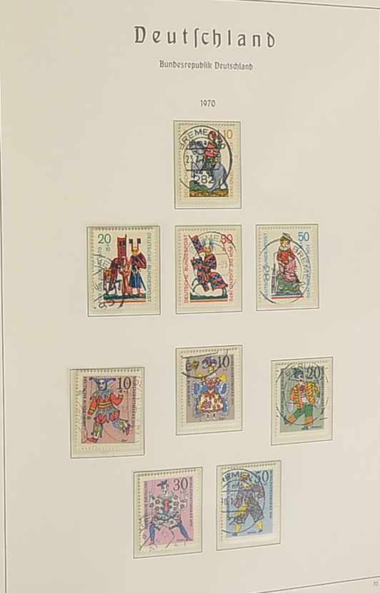 Briefmarken: 'Bund'-Sammlung aus 1949 - 1979, fast komplett gestempelt, im 'Leuchtturm'-Falzlos-
