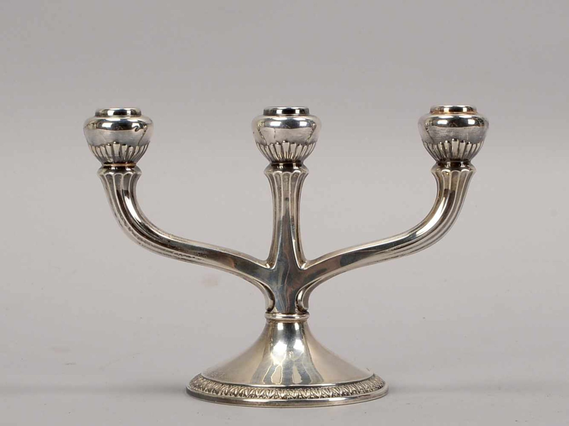 Kerzenleuchter, 925 Sterling Silber, 3-flammig; Höhe 16 cm, Gewicht 378 g