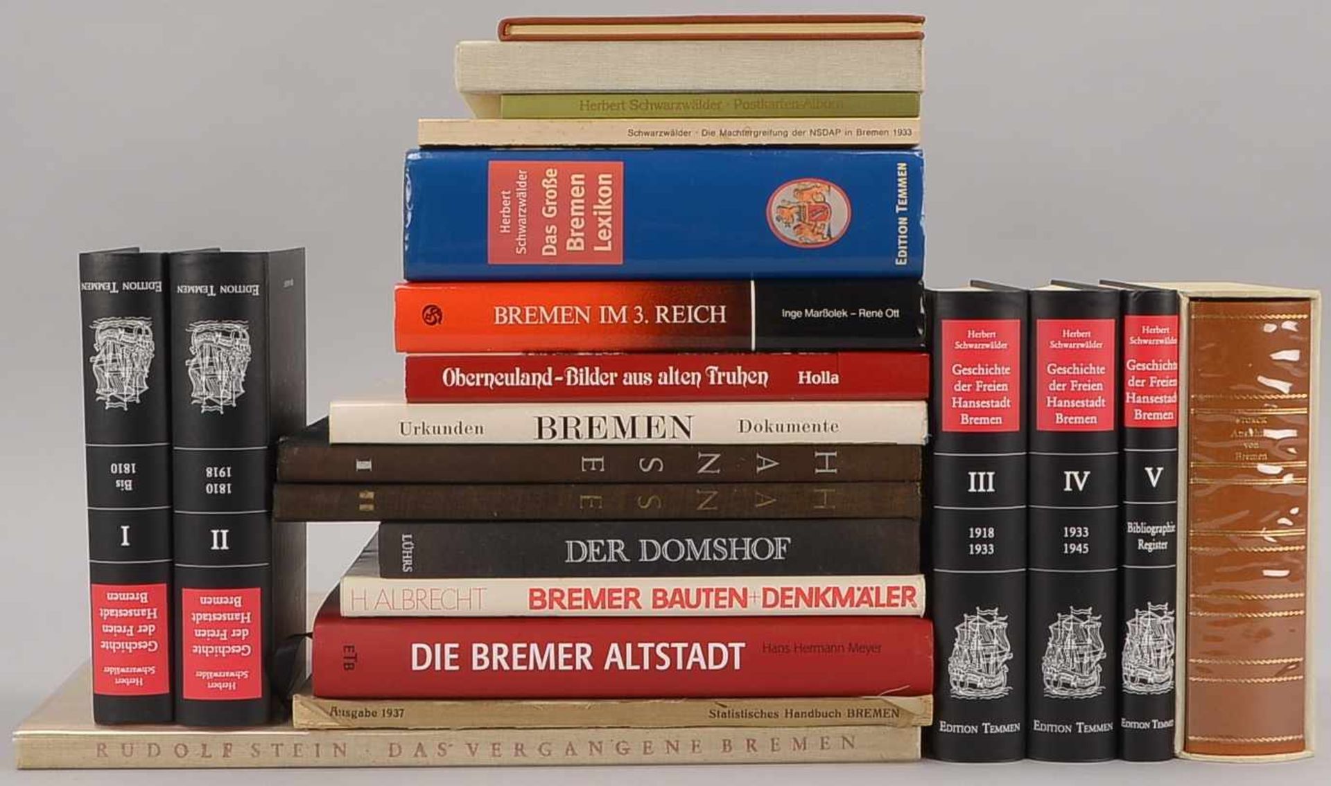 Bücher-Konvolut, Bremensien, darunter: 'Das vergangene Bremen', 'Bremer Bauten und Denkmäler',