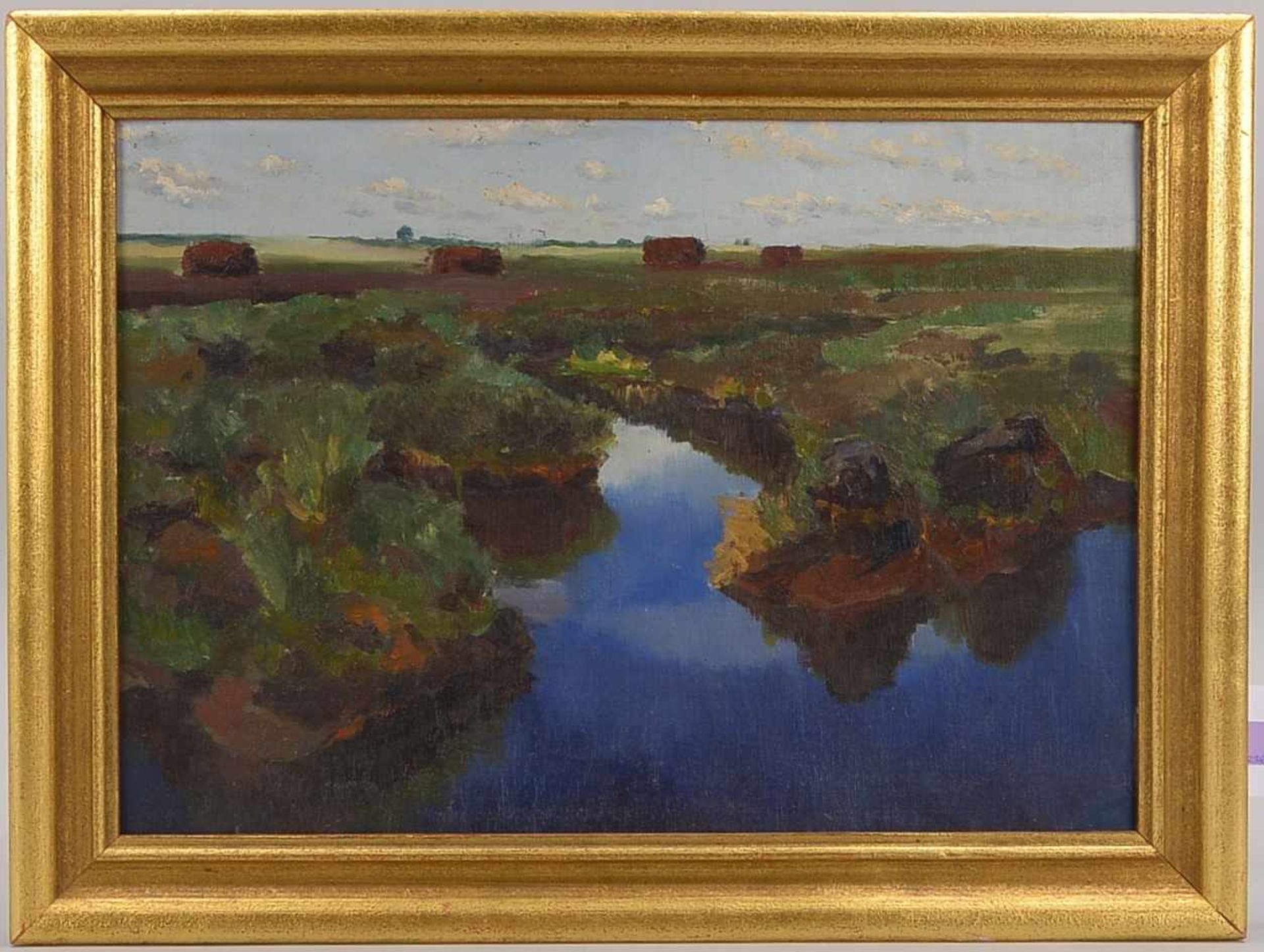 Gemälde, 'Moorgraben', Öl/Lw, unsigniert; Maße 36 x 51 cm