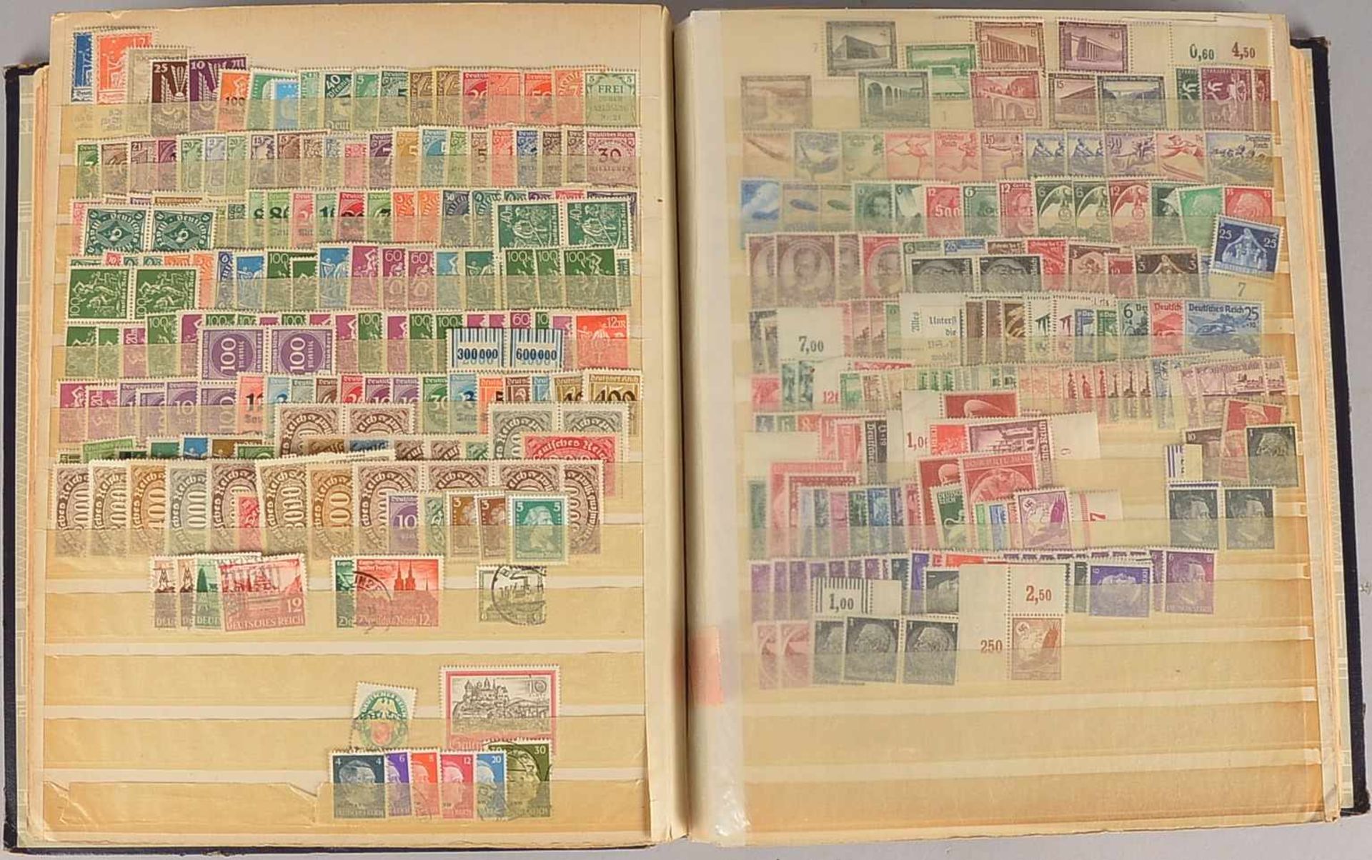 Briefmarken: 'Deutschland', ab ca. 1960, im KaBe-Album; 'Deutsches Reich', 'III. Reich' und die