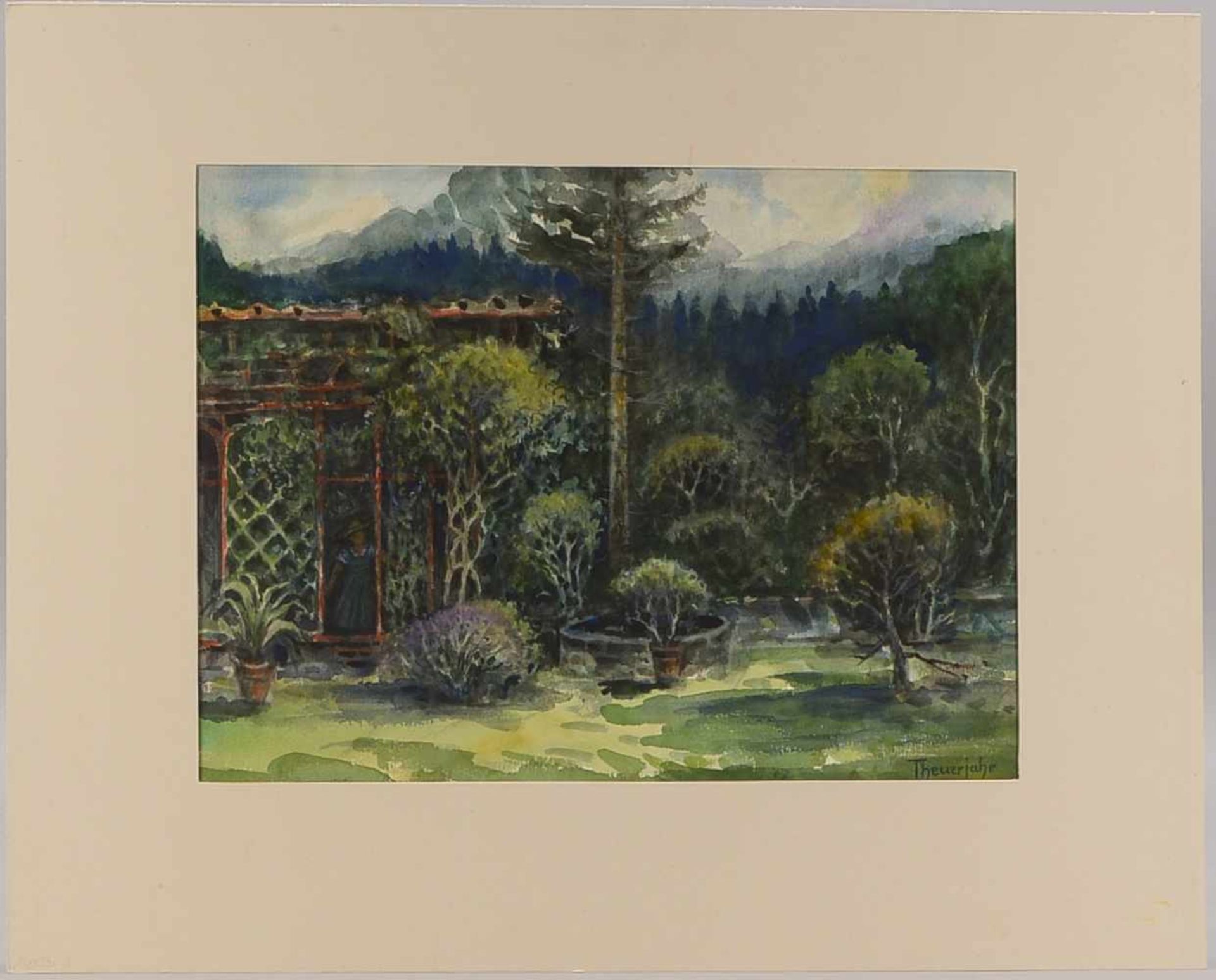 Theuerjahr, Martin(1869 - 1949), 'Voralpengarten', Aquarell, unten rechts signiert, unter