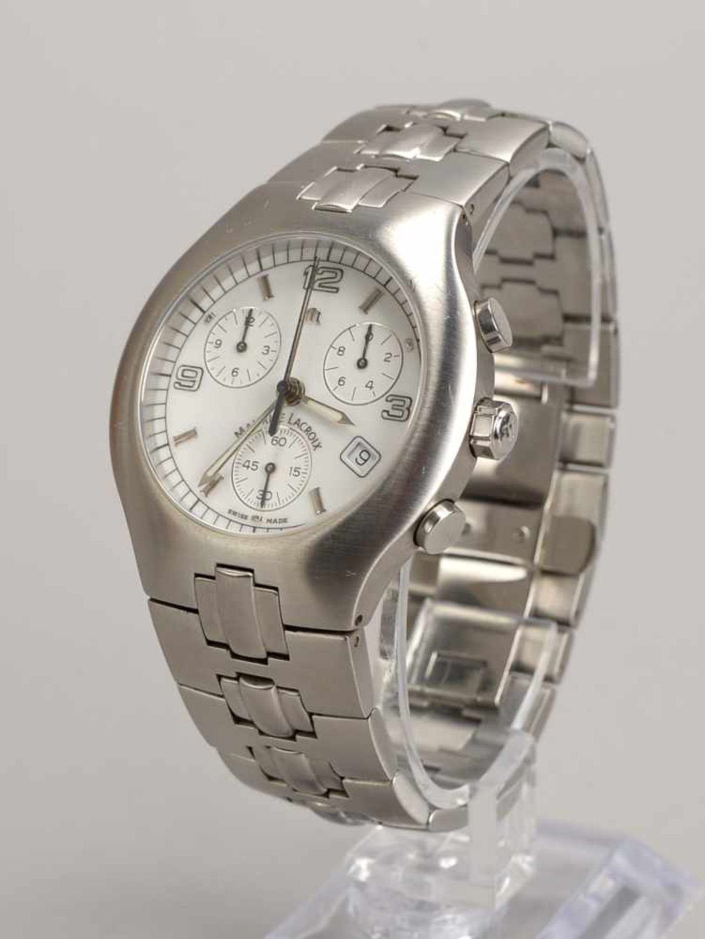 Herren-Armbanduhr, Maurice Lacroix, Swiss Made, Quarz, Stahl, mit Datum/Wochentag und - Bild 2 aus 2
