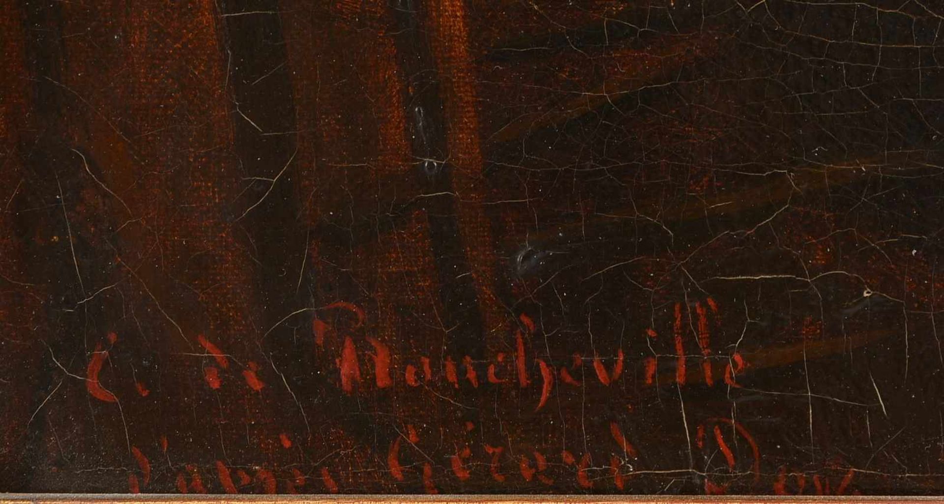 Gemälde, 'Die Vorleserin' (nach Gérard Dou, 1913 - 1675, niederländischer Maler des Barocks), Öl/Lw, - Bild 2 aus 3