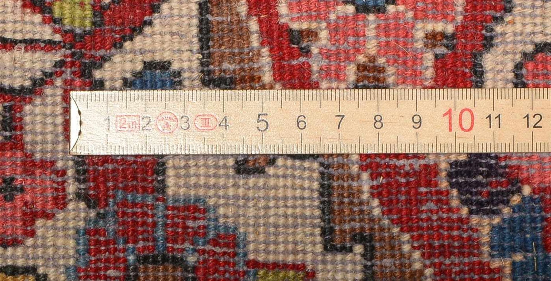 Djosan-Orientteppich, feste Knüpfung, ringsum komplett, Flor in gutem Zustand; Maße 203 x 130 cm - Bild 2 aus 2