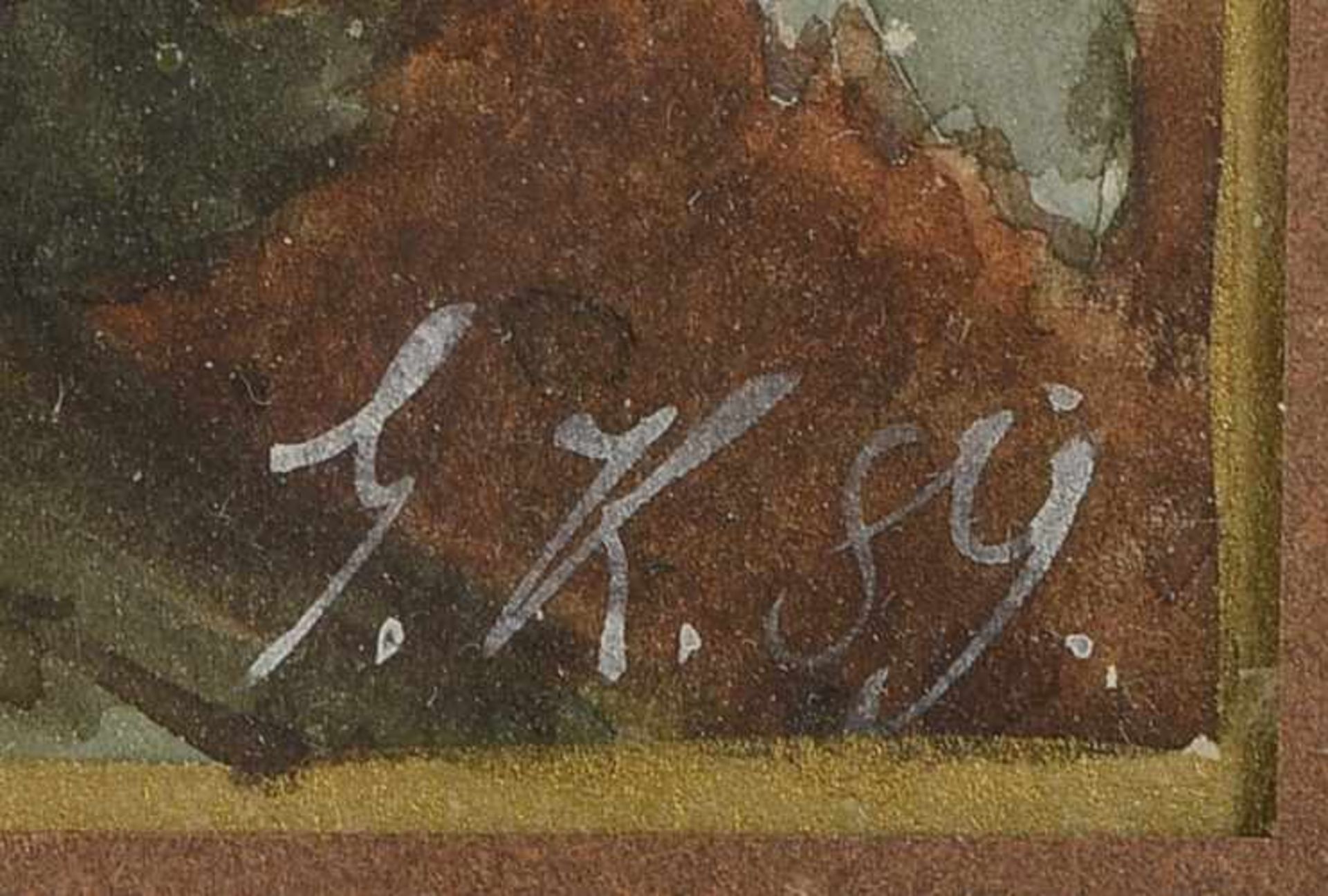 Kühl, Gotthardt (1850 Lübeck - 1915 Dresden), 'Sommerblumen', Aquarell und Gouache auf Papier/ - Bild 2 aus 2