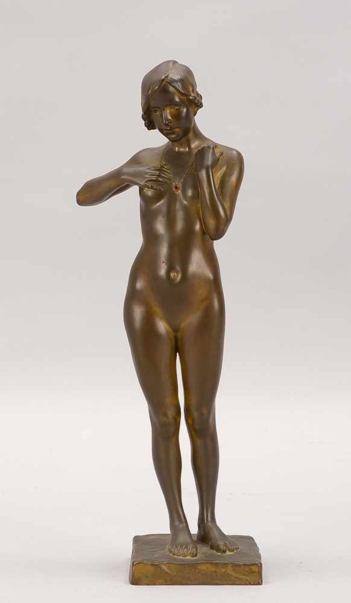 Frick, Ferdinand (1878 Kopparberg/Schweden - 1939 Sao Paulo), Bronzefigur, 'Weiblicher Akt mit