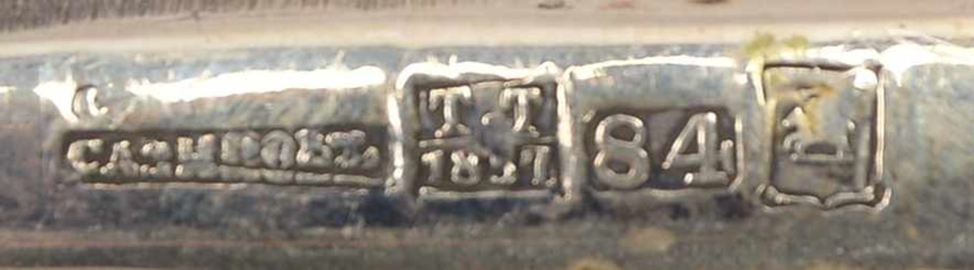 Thora-Zeiger, Russland, antik, Silber/84 Zolotnik, mit Meisterpunze 'TT 1857' und 'Stadtbeschau'; - Bild 5 aus 5