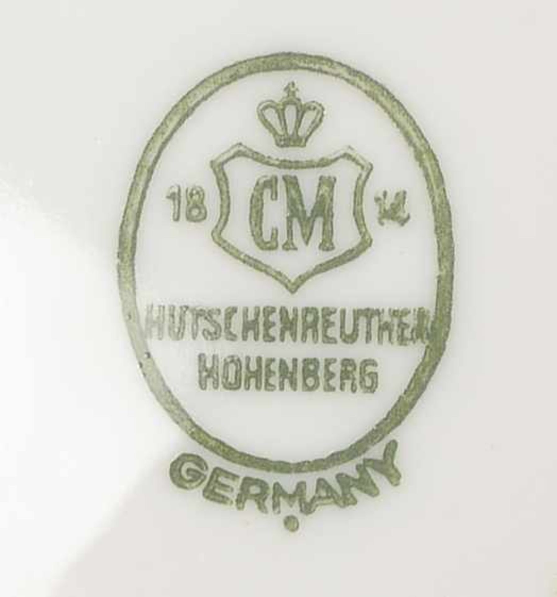 Hutschenreuther, Porzellanvase mit Silver Overlay, sonnengelb gefasst, mit grüner Bodenmarke ' - Bild 2 aus 2
