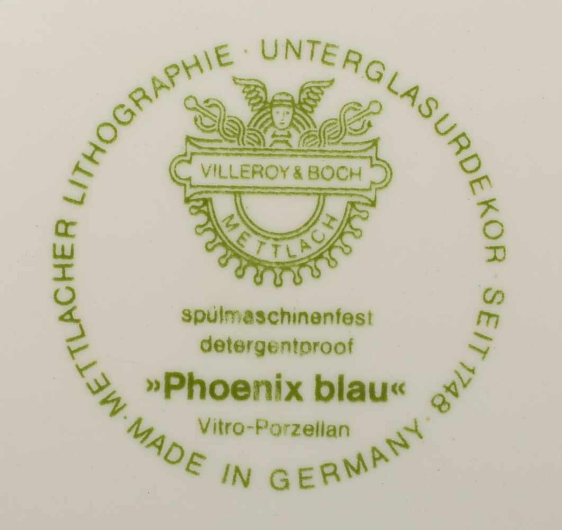 Villeroy & Boch, Porzellan-Service, Dekor 'Phoenix Blau', 42 Teile (Sahnekännchen 1x Henkel - Bild 2 aus 2