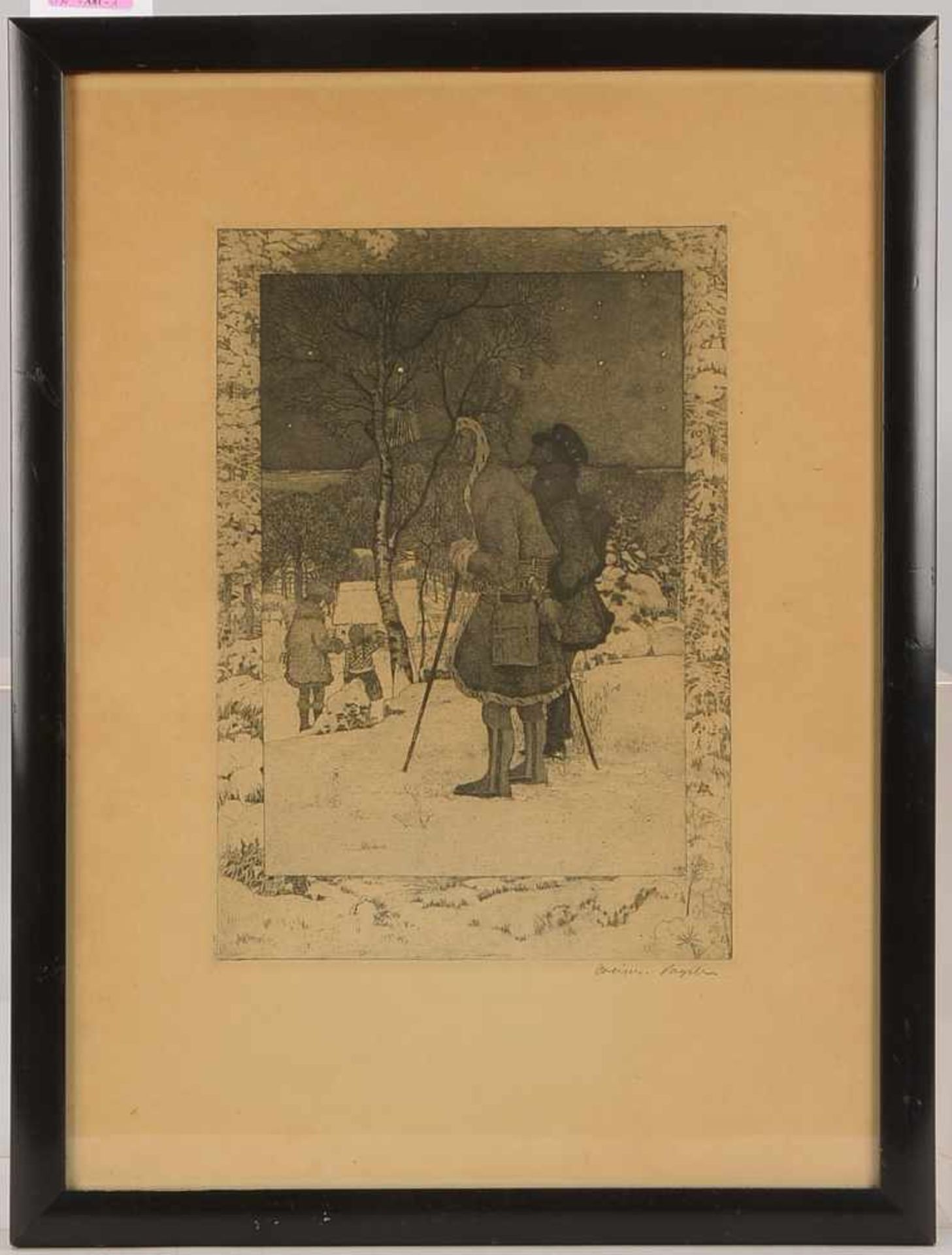 Vogeler, Heinrich (1872 Bremen - 1942 Kasachstan), 'Wintermärchen', Radierung, unten rechts