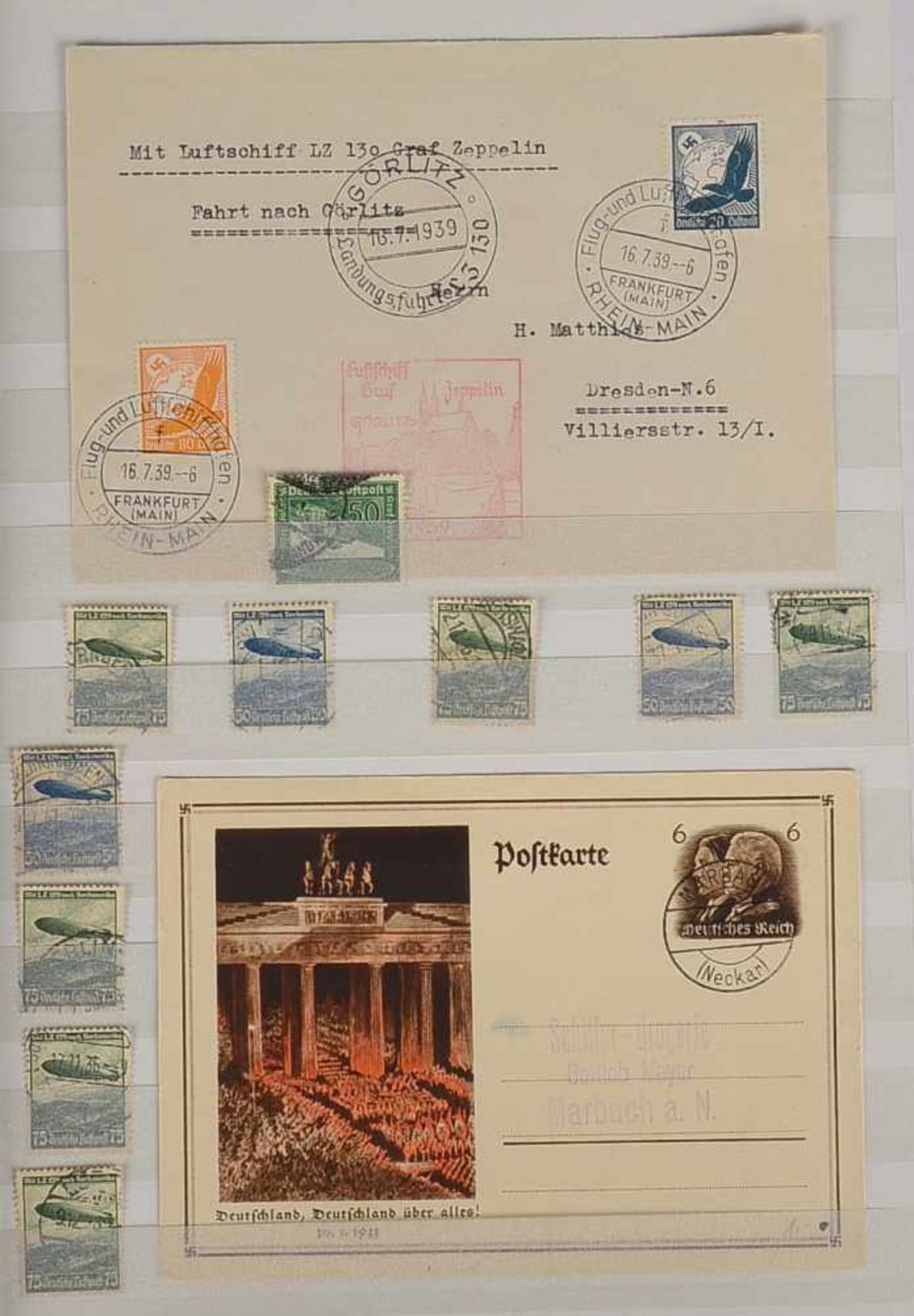 Briefmarken, 1852 - 1954, in einem 64-seitigen roten Steckbuch gesammelt: 'Bayern', weitere ' - Bild 3 aus 4