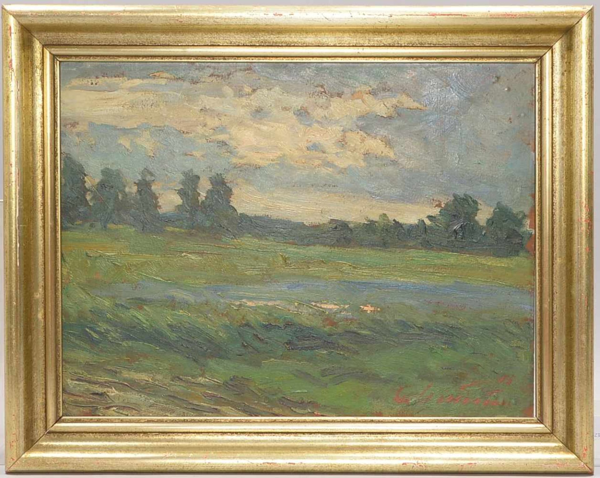 Heinsius, Otto (1892 - 1976), 'Landschaft', Öl auf Malkarton, unten rechts signiert; Maße 34,5 x