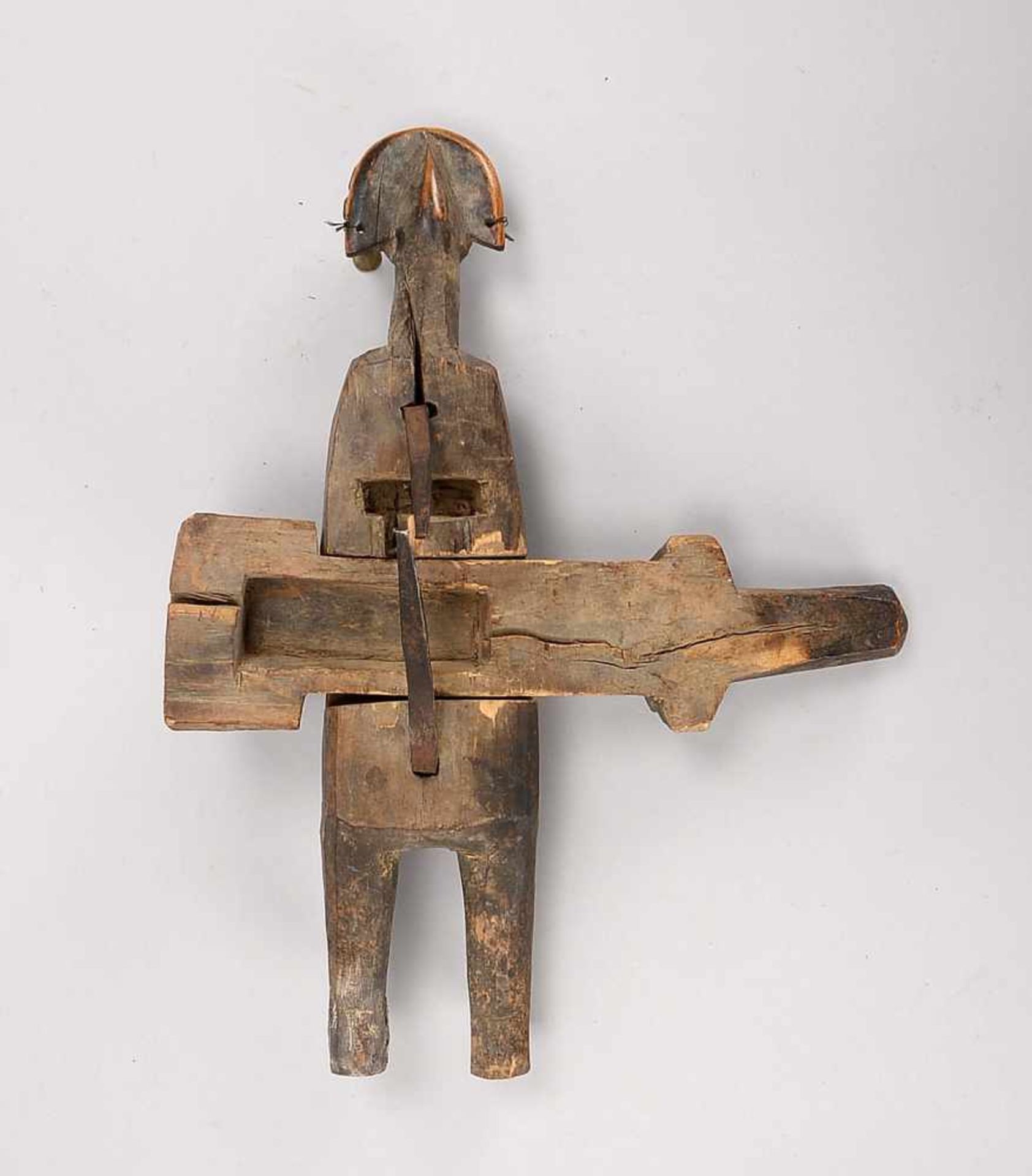 Großes figürliches Türschloss, Afrika/wohl Senufo, 'Afrikanische Frauenfigur', Holz und Metall, - Image 2 of 2