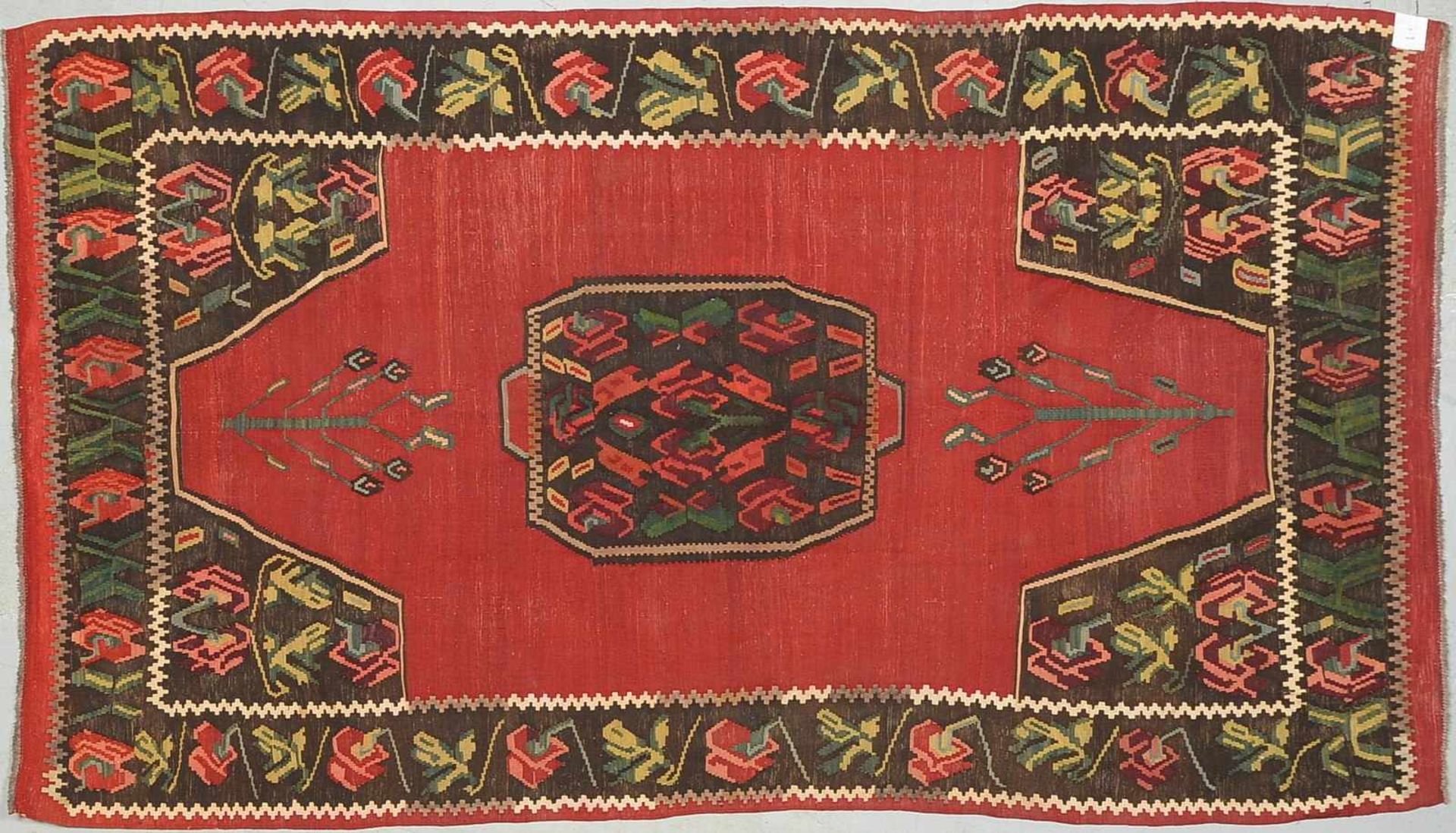 Karabagh-Kelim, antik (seltenes Stück - sammelwürdig), sehr feine Webarbeit, Pflanzenfarben in