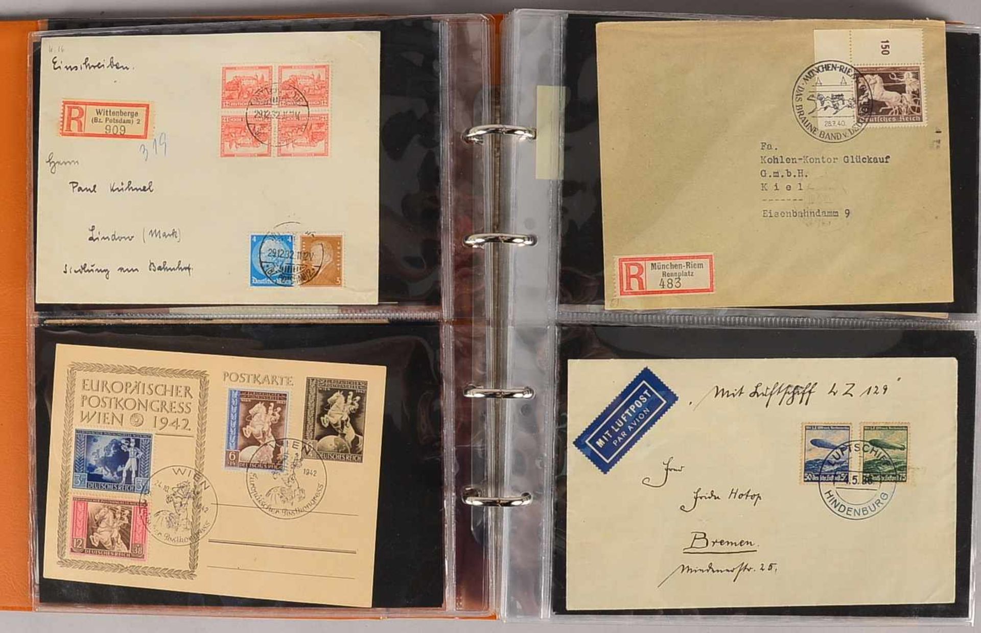 Briefmarken: Album 'III. Reich', mit interessanten Briefen und Ganzsachen, ca. 80 Stück - Bild 2 aus 3