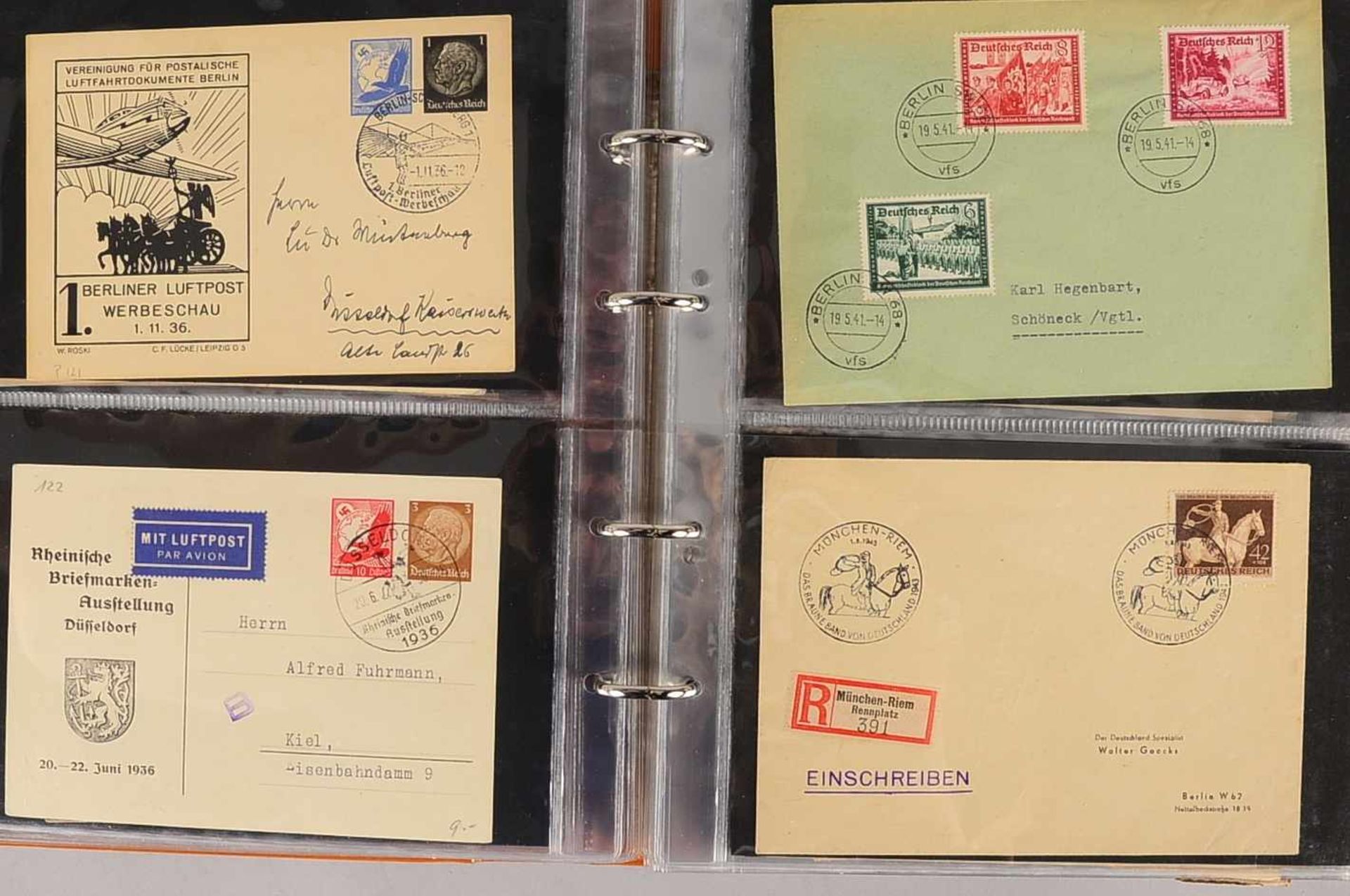 Briefmarken: Album 'III. Reich', mit interessanten Briefen und Ganzsachen, ca. 80 Stück - Bild 3 aus 3