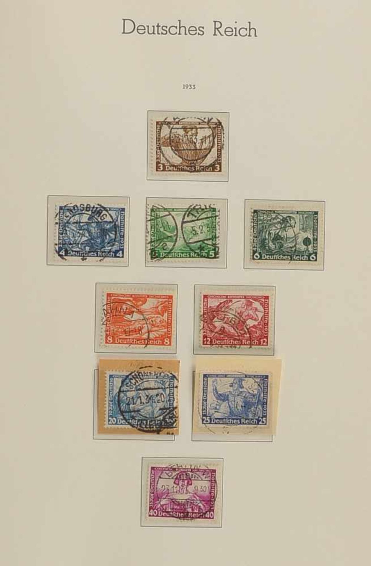 Briefmarken, 1933 - 1945: 'III. Reich', im Leuchtturm-Album sowohl in gestempelter, postfrischer und