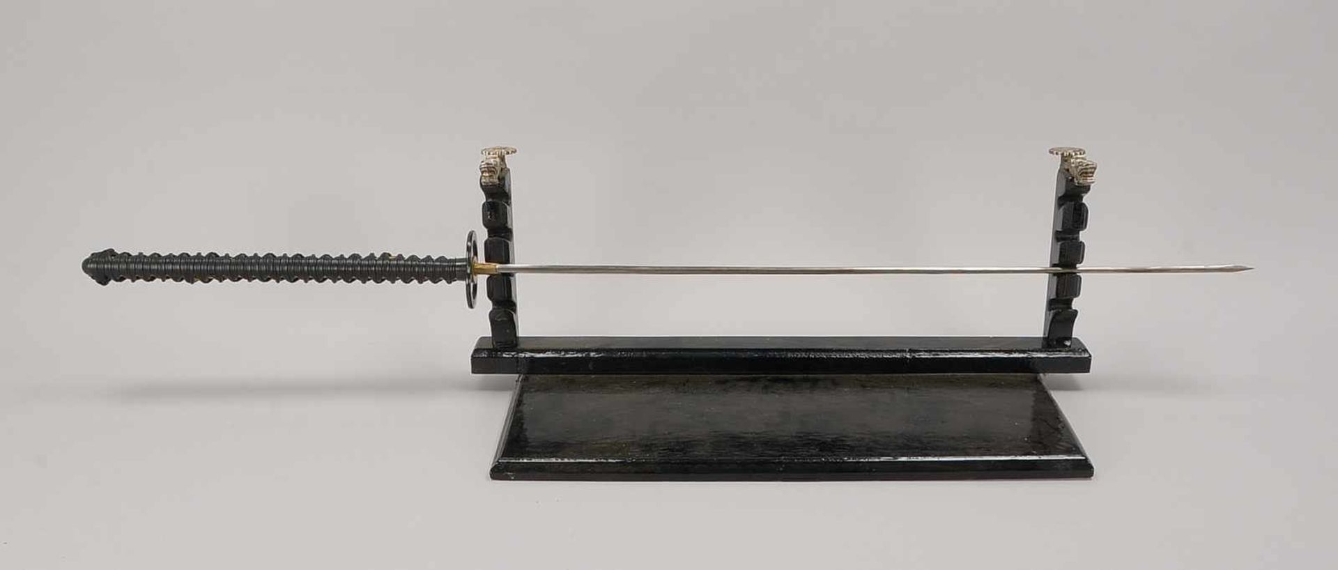 (Katana?-)Schwert, Hersteller: Barry Dawson/USA, 1-schneidige leicht gebogene/mattierte Klinge mit - Bild 3 aus 3