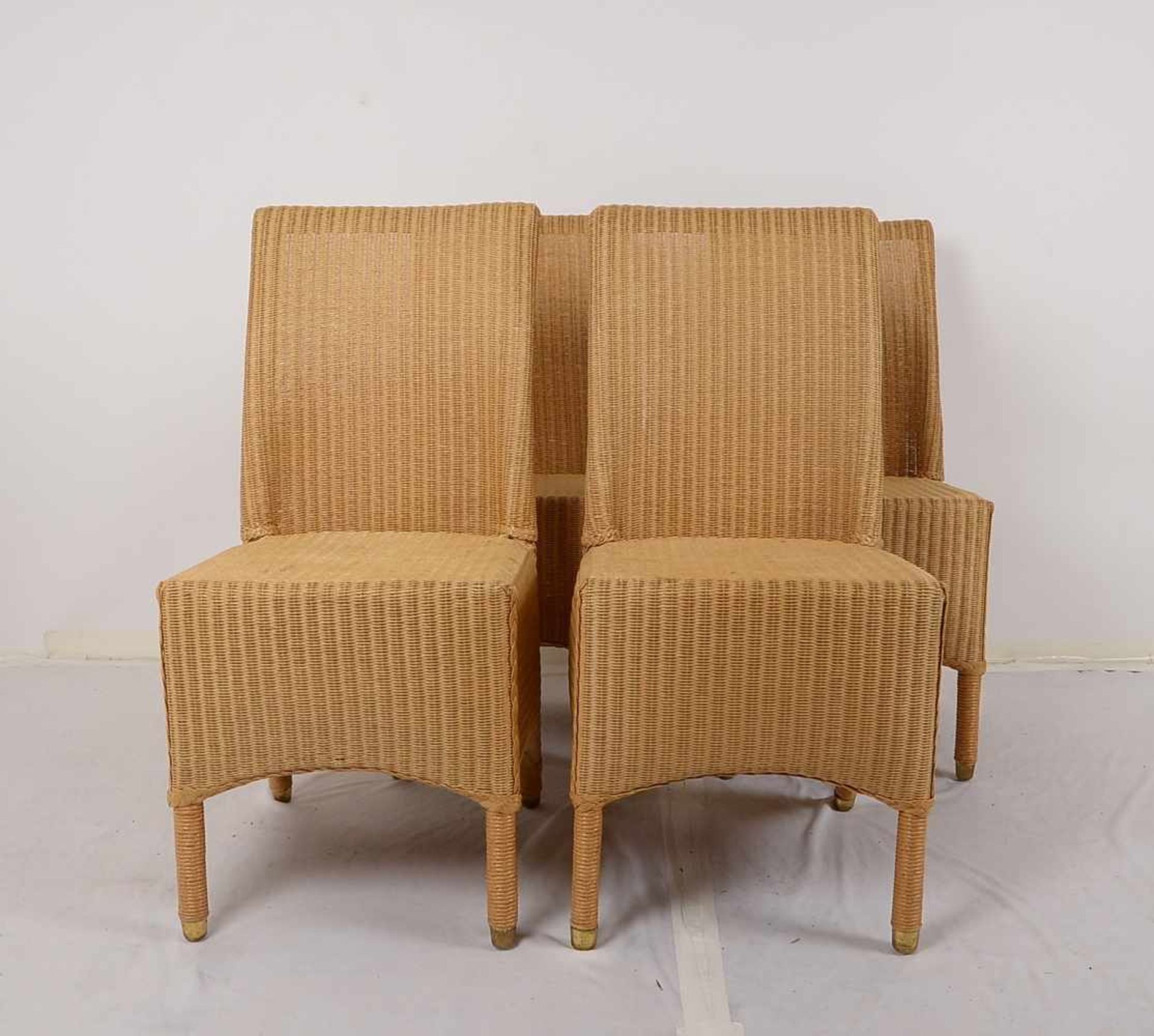 Lusty Lloyd Loom/UK, Satz Loom-Chairs, Modell 'Lenny', Rattangeflecht, 4 Stück; Höhe 92 cm, Breite