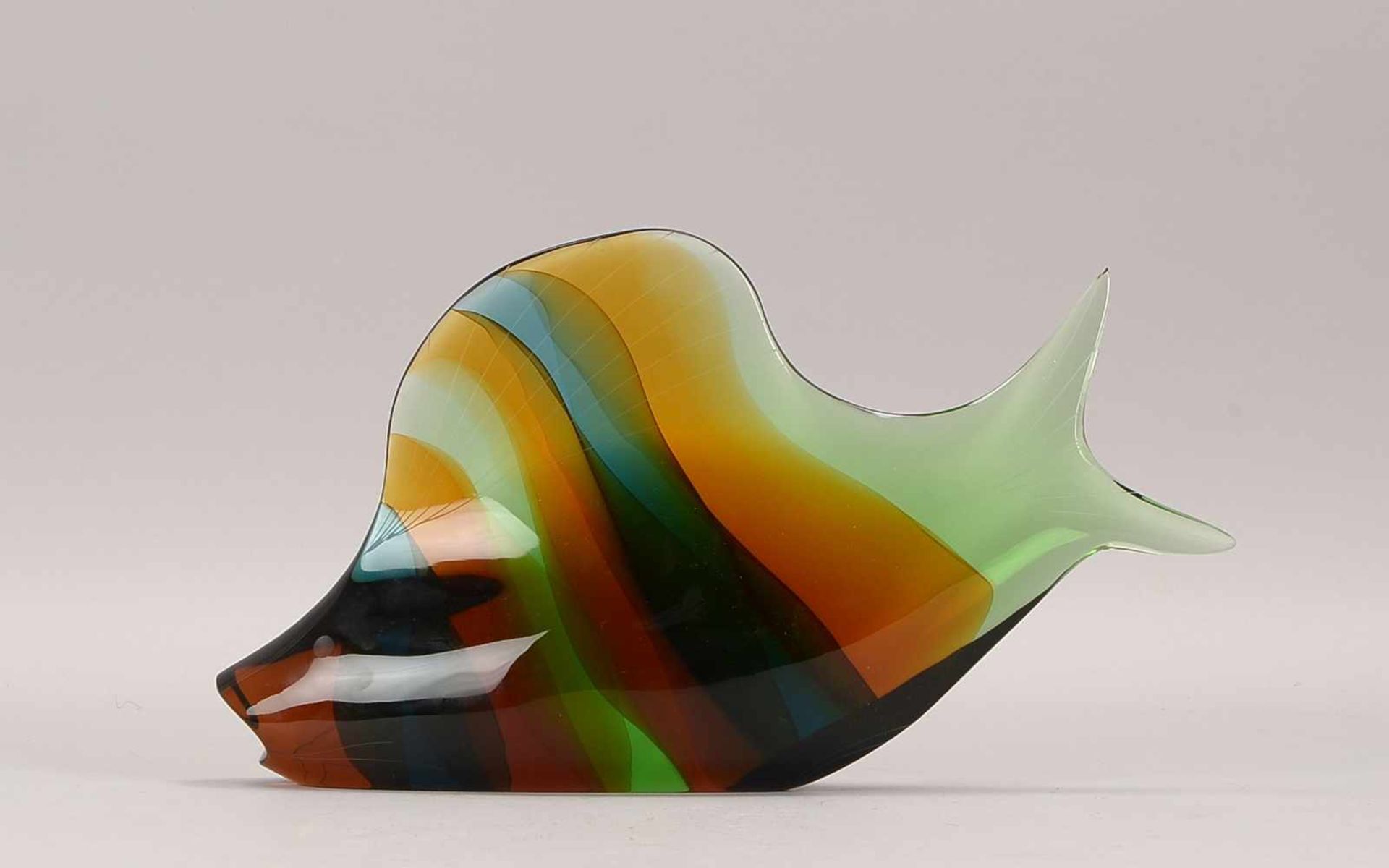 Exbor/Czechoslovakia, Glasschneidekunst-Objekt, 'Fisch'; Maße 18 x 34 cm - Bild 2 aus 2