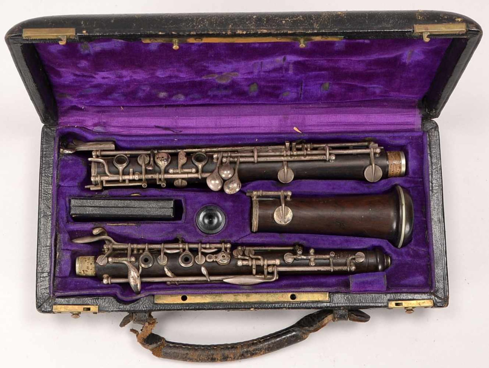 Oboe in b#, 'Cabart', F. Lorée/Paris (ca. 1890), Grenadillholz, mit 17x Klappen und 4x Ringen/ - Bild 2 aus 2