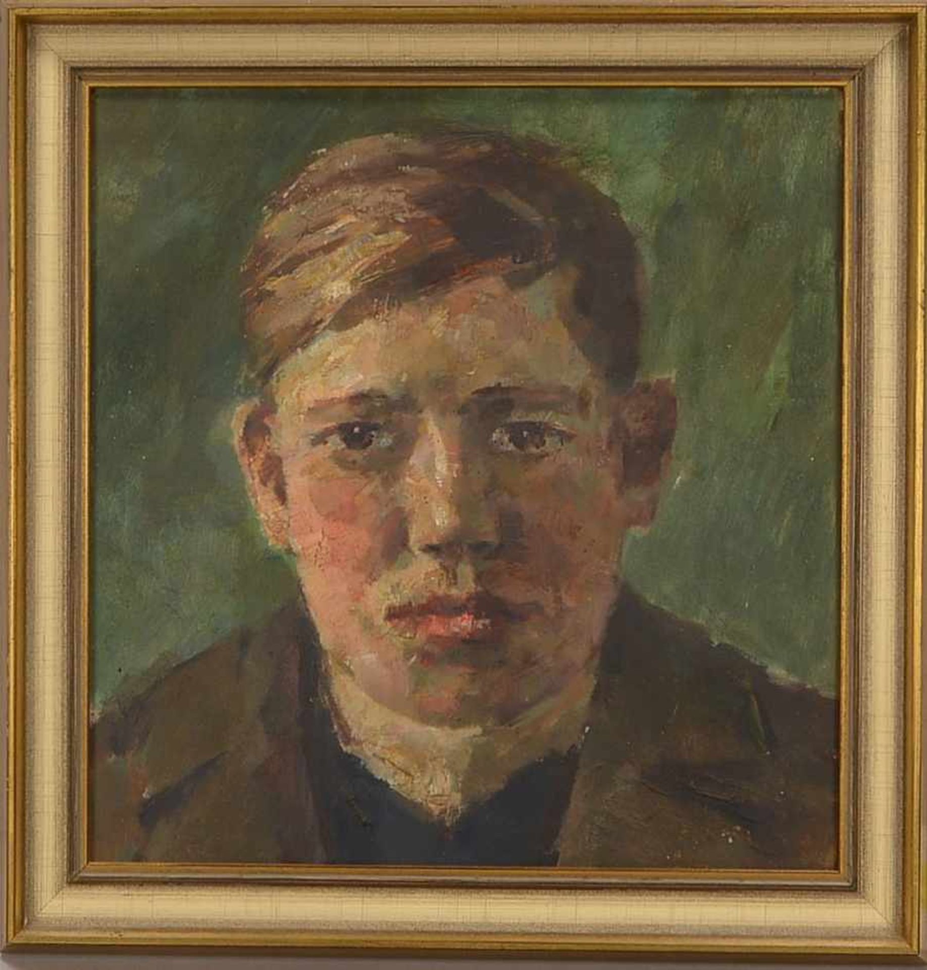 Krummacher, Karl (1872 Elberfeld - 1955 Worpswede), 'Portrait eines Knaben', Öl auf Malkarton/