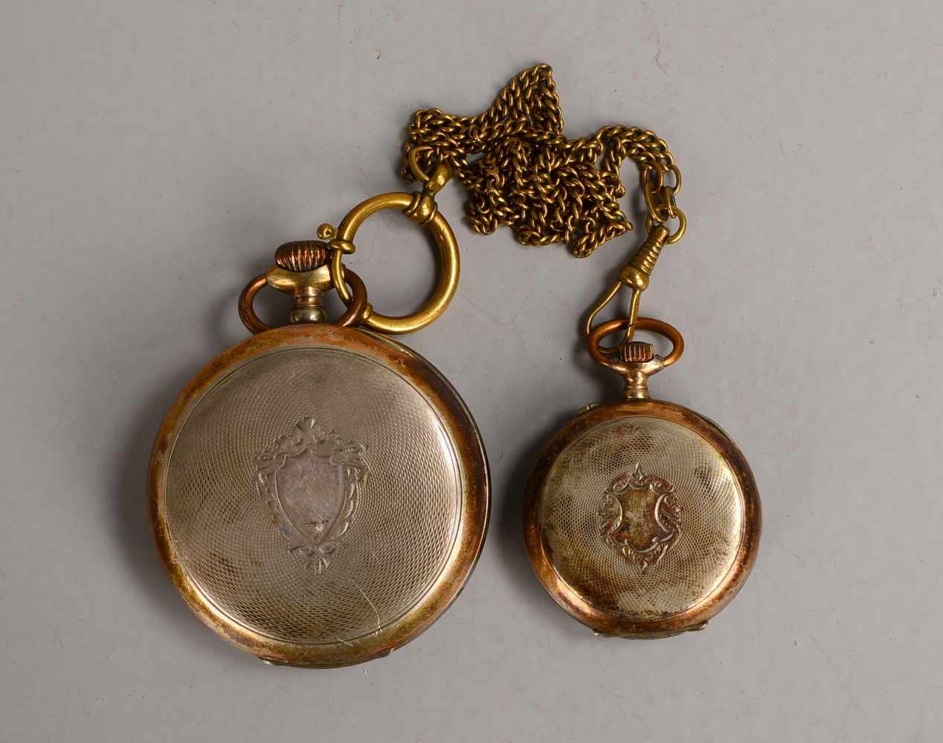 2 Taschenuhren, 800 Silber: 1x Arctos, mit Sekundenanzeige auf der '6', Durchmesser Gehäuse Ø 5 - Bild 3 aus 3