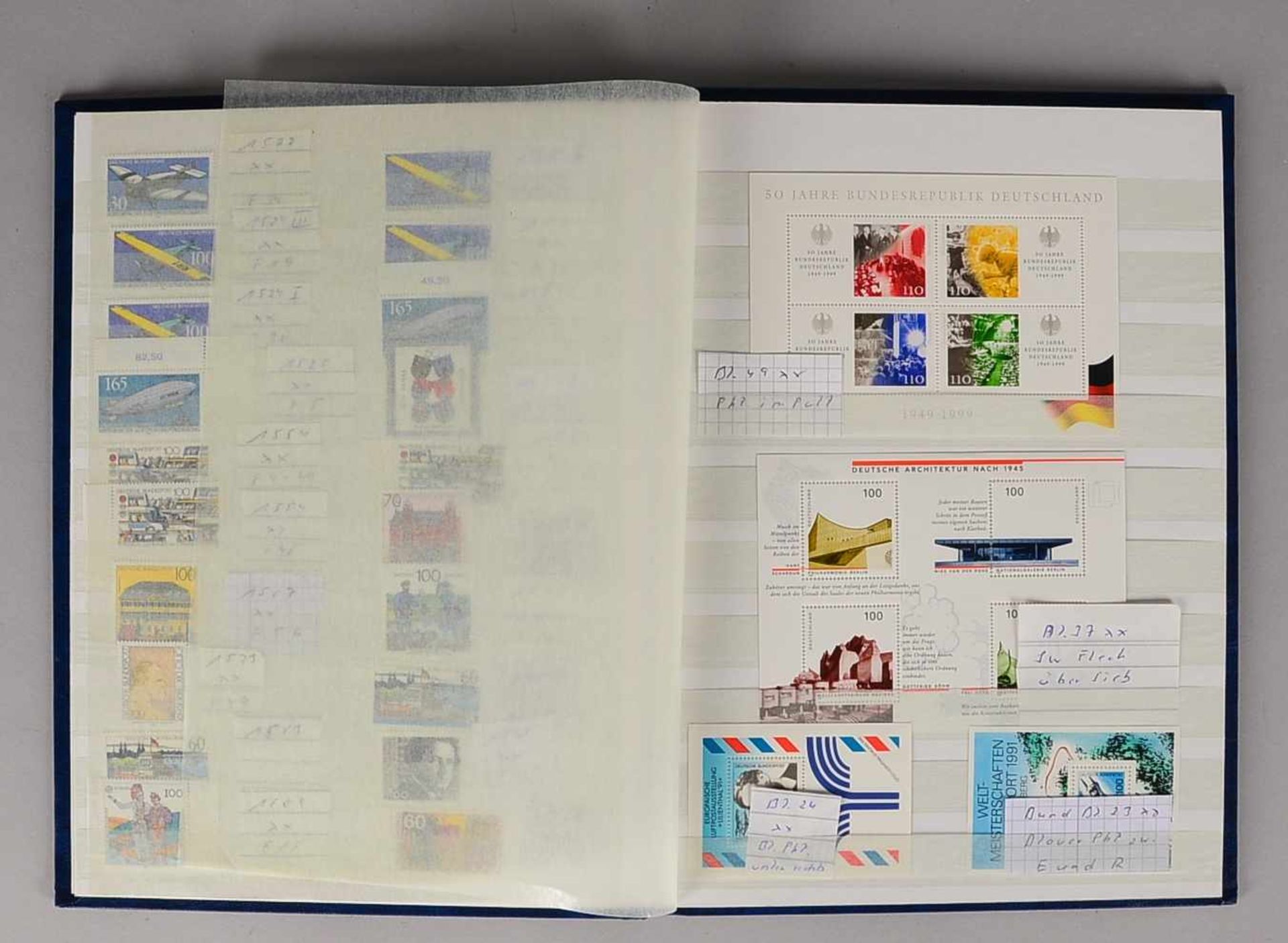 Briefmarken, 'Bund' xx: Album mit 120x Plattenfehlern und 20x Blöcken - Bild 2 aus 2
