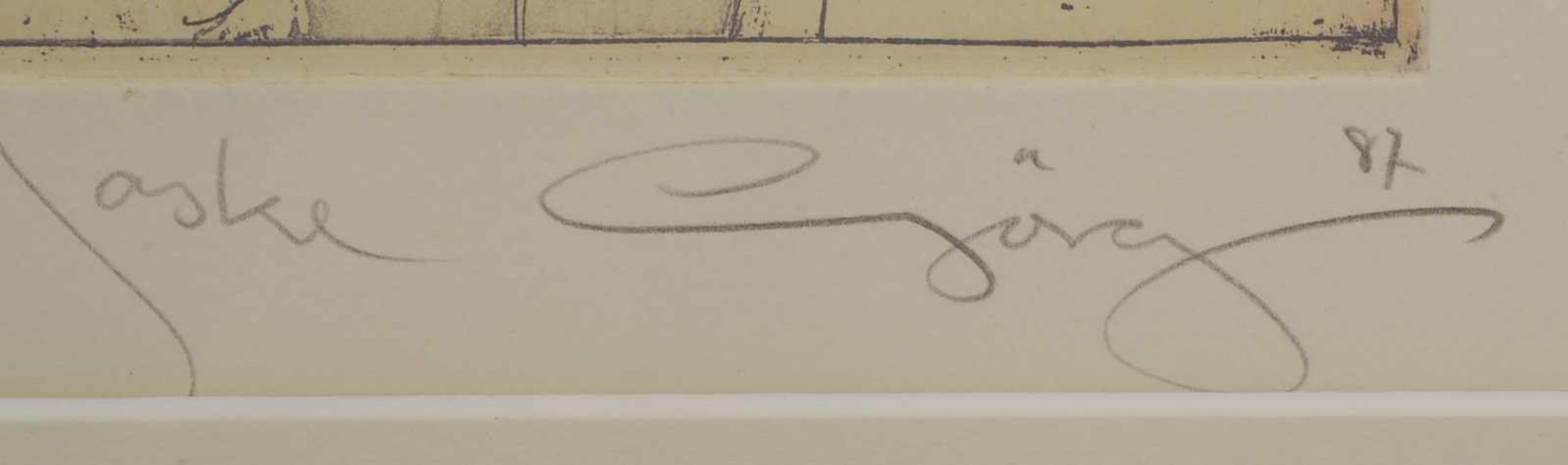 Görg, Jürgen, 2 Farbradierungen, 'Chiffre' und 'Maske', jeweils signiert und datiert, betitelt und - Bild 2 aus 2