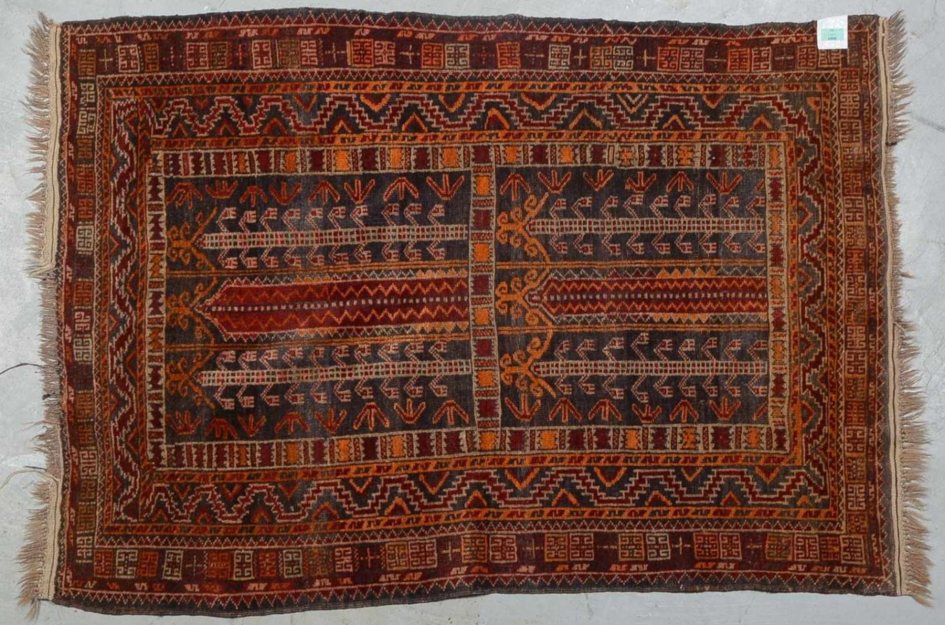 Tekke-Turkmen Engsi, antik, Pflanzenfarben, insgesamt guter Florzustand; Maße 144 x 98 cm (