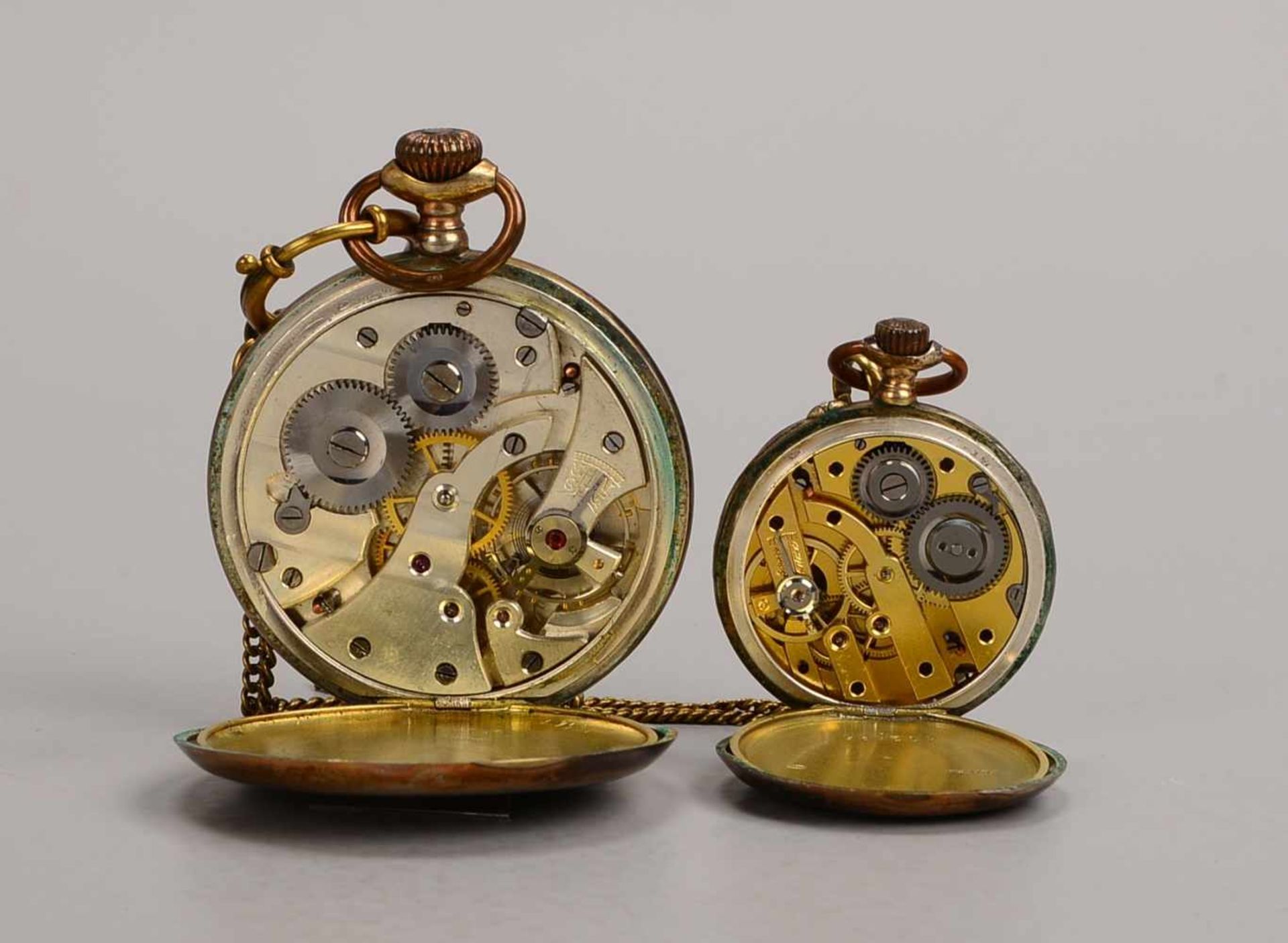 2 Taschenuhren, 800 Silber: 1x Arctos, mit Sekundenanzeige auf der '6', Durchmesser Gehäuse Ø 5 - Bild 2 aus 3