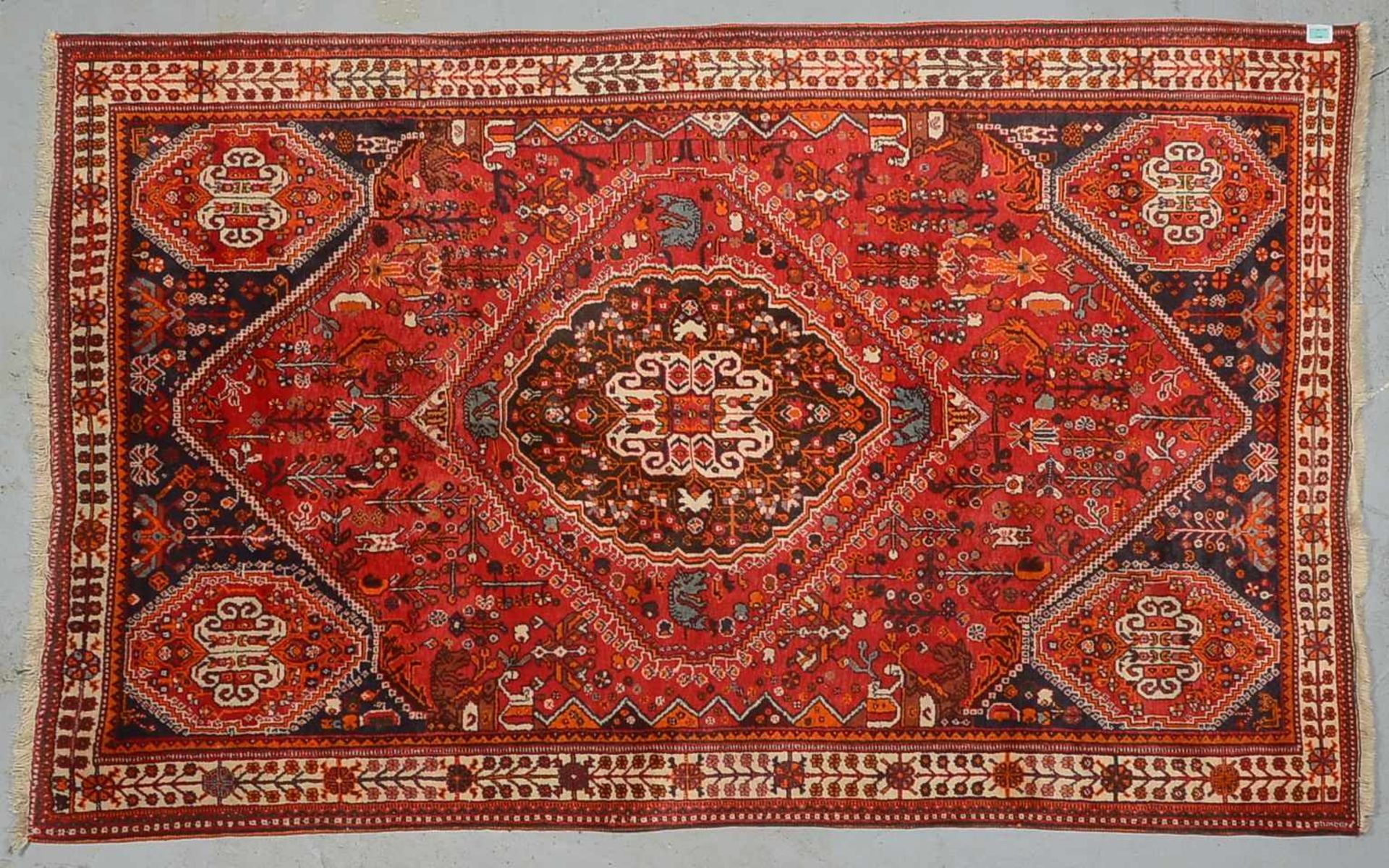 Orientteppich, Persien, ringsum komplett, Flor in einwandfreiem Zustand, sauber und wohnfertig; Maße