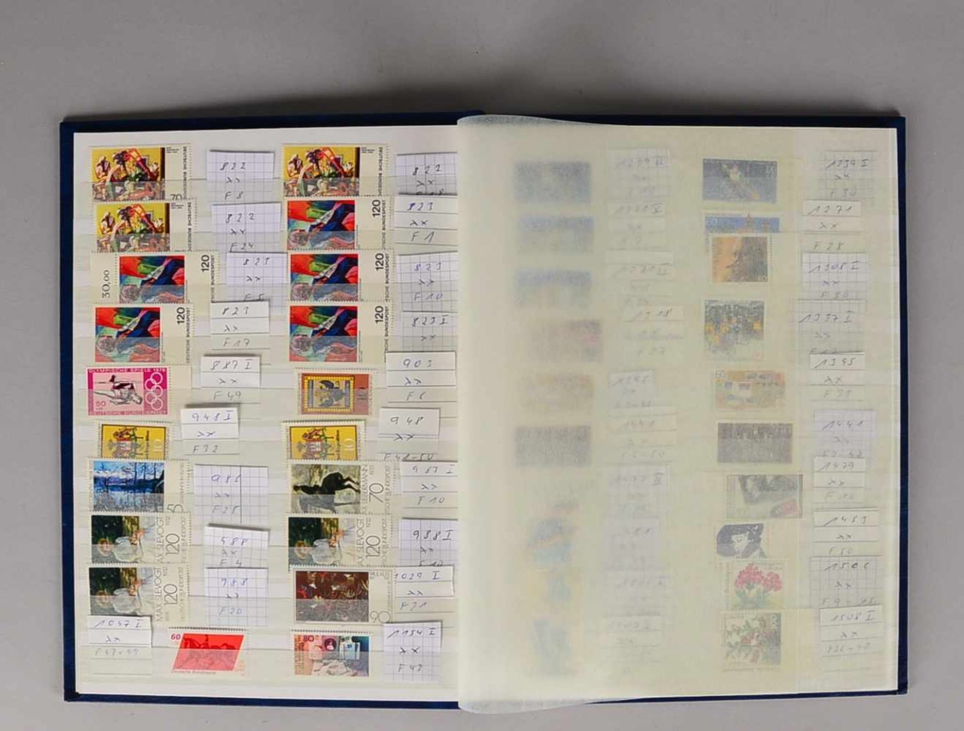 Briefmarken, 'Bund' xx: Album mit 120x Plattenfehlern und 20x Blöcken