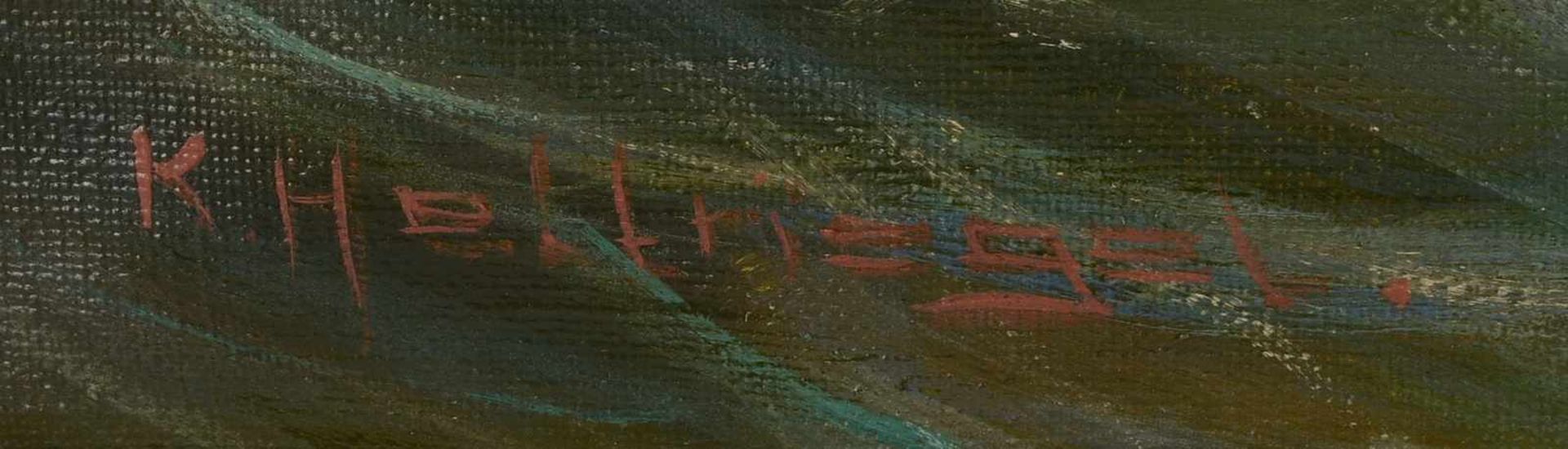 Hellnagel, K., Gemälde, 'Kutter B7 auf See', Öl/Lw, signiert; Bildmaße 50 x 65 cm, Rahmenmaße 60 x - Bild 2 aus 2