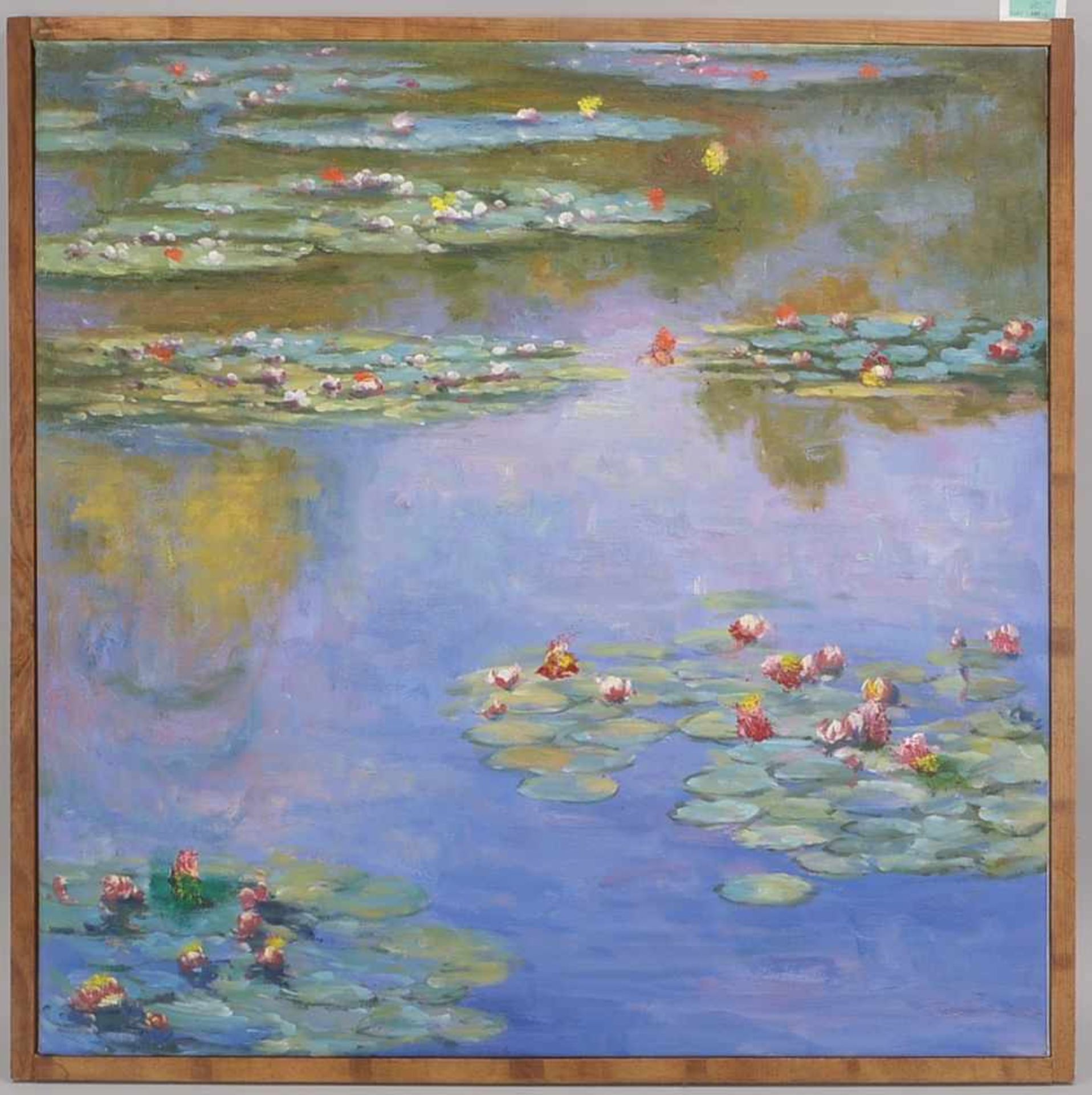 Gemälde, 'Seerosenteich', Öl/Lw, unsigniert; Bildmaße 80 x 80 cm, Rahmenmaße 84,5 x 84,5 cm