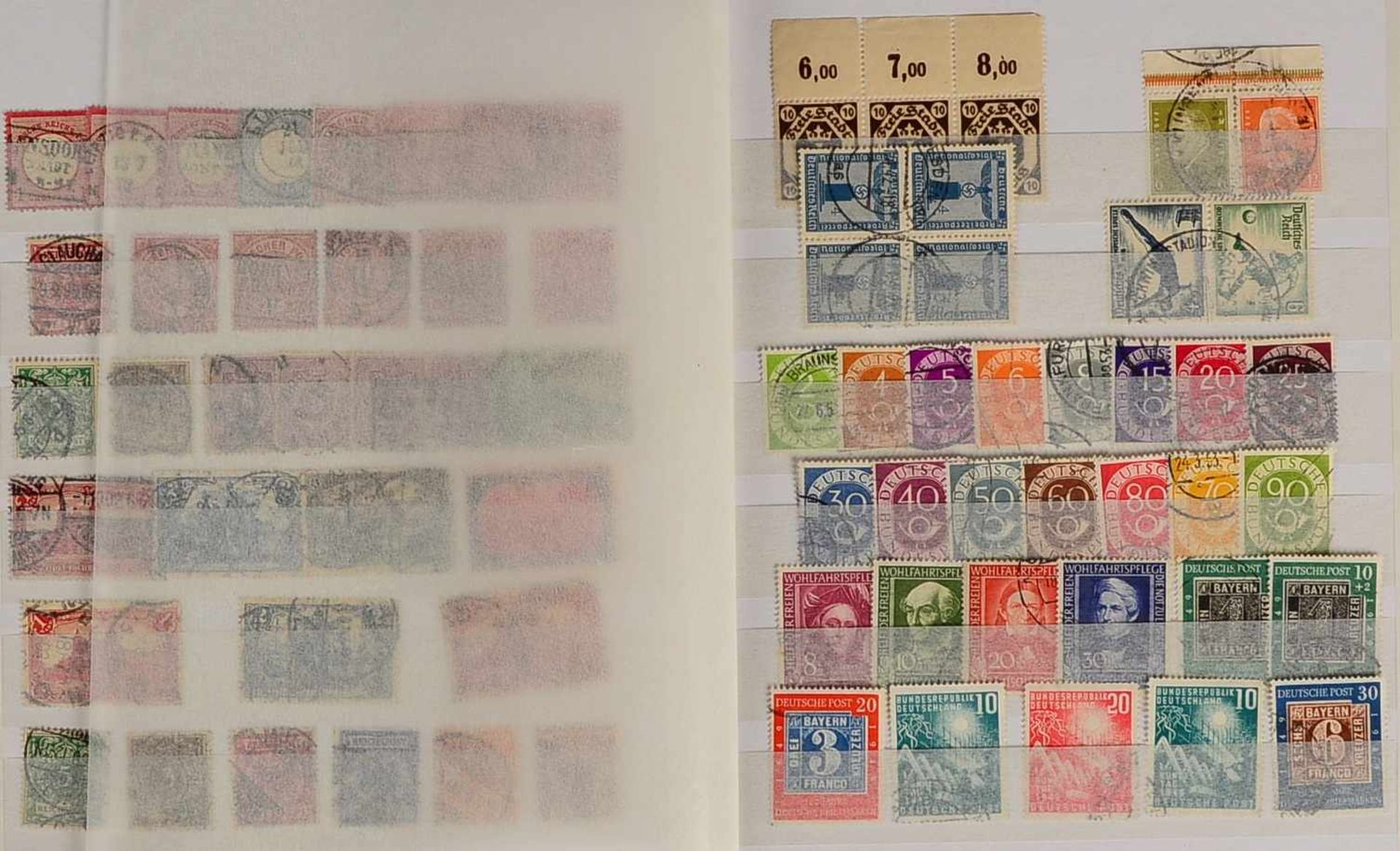 Briefmarken, 1871 - Anfänge 'BRD/Berlin': Altdeutschland, 'BRD' ab 1949, mit den ersten WoFa-Sätzen, - Bild 2 aus 4