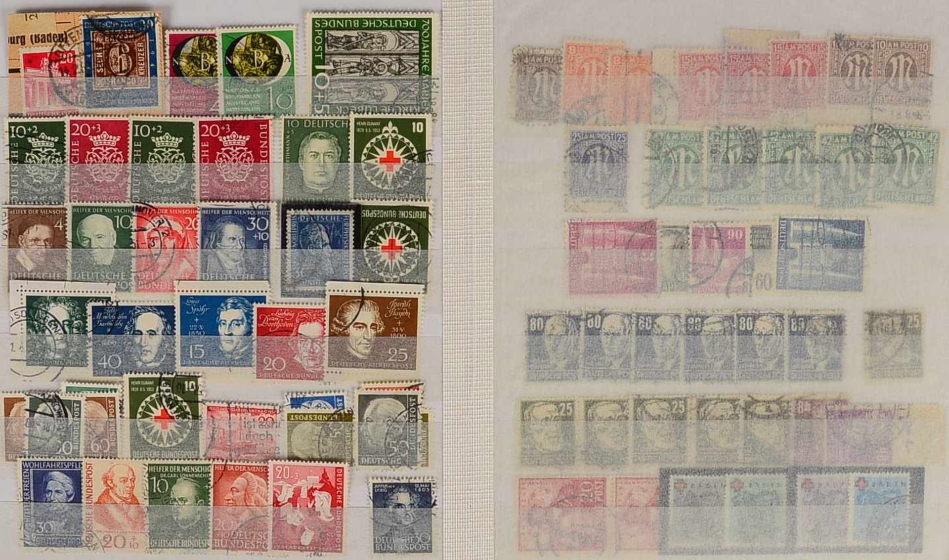 Briefmarken, 1871 - Anfänge 'BRD/Berlin': Altdeutschland, 'BRD' ab 1949, mit den ersten WoFa-Sätzen, - Bild 3 aus 4