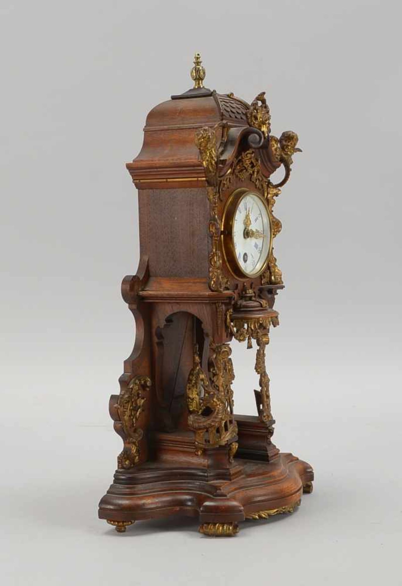 Salonuhr/Tischuhr, Lenzkirch-Uhrwerk, bezeichnet '1 Million/67537', im aufwendig gestalteten - Bild 2 aus 3